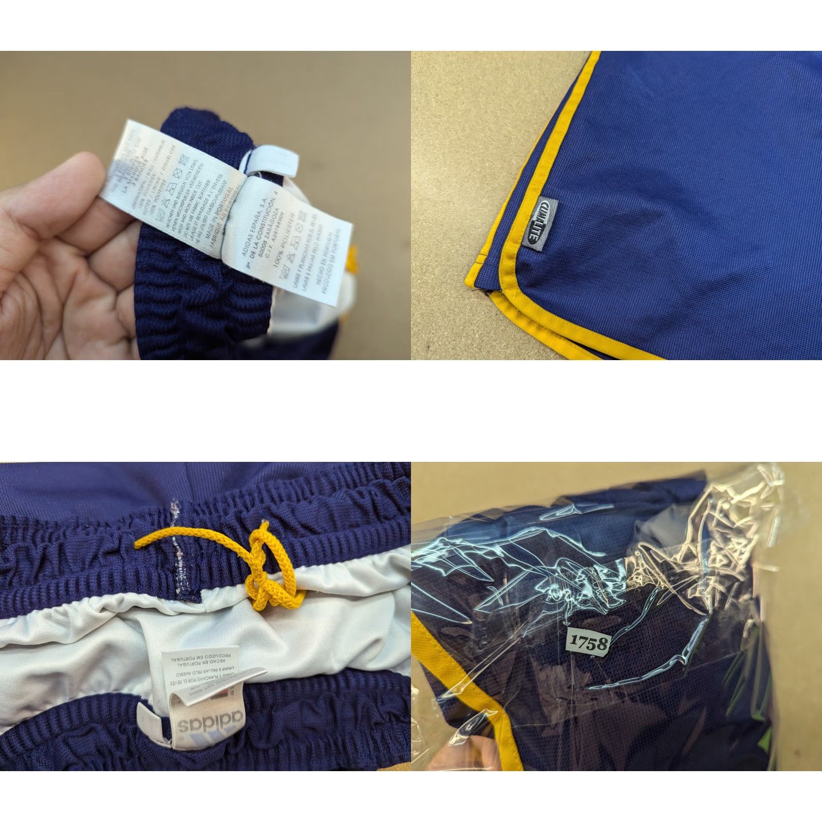 Adidas Adidas Portugal 1999-2001 Shorts XL D10 Blue Soccer Football Sports Home Mens Athletic Quick Dry Moisture Wicking Drawstring Elastic Waist Size US 36 / EU 52 - 8 Thumbnail
