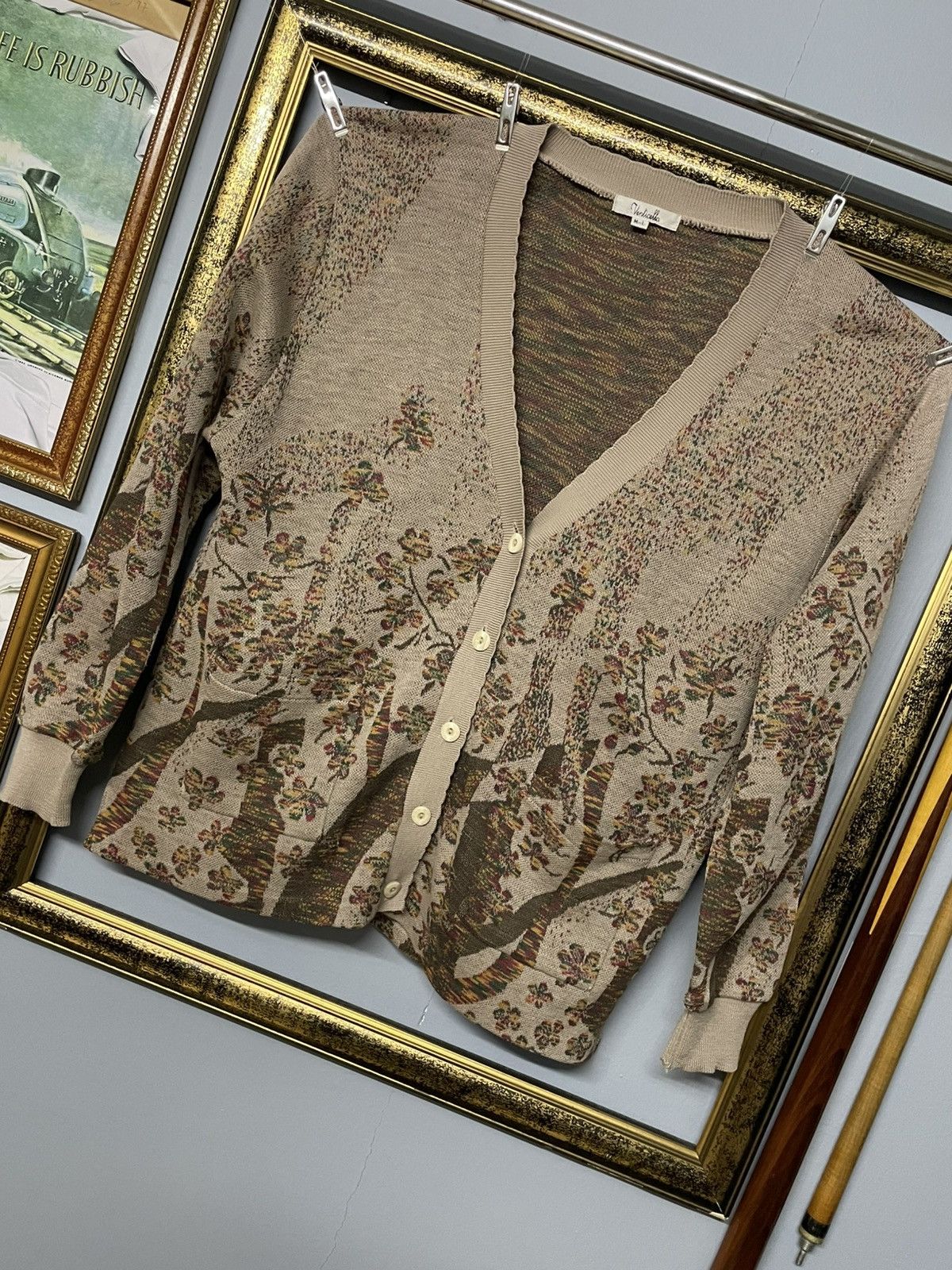 Japanese Brand Vintage 1990s Japan Venlicella Classic Distressed Cardigan Size US M / EU 48-50 / 2 - 2 Thumbnail