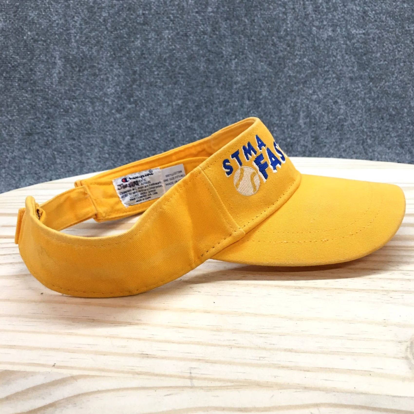 Champion Champion Visor Hat Womens Yellow OS Curved Brim Embroidered Logo STMA Fast Pitch Size ONE SIZE - 6 Thumbnail