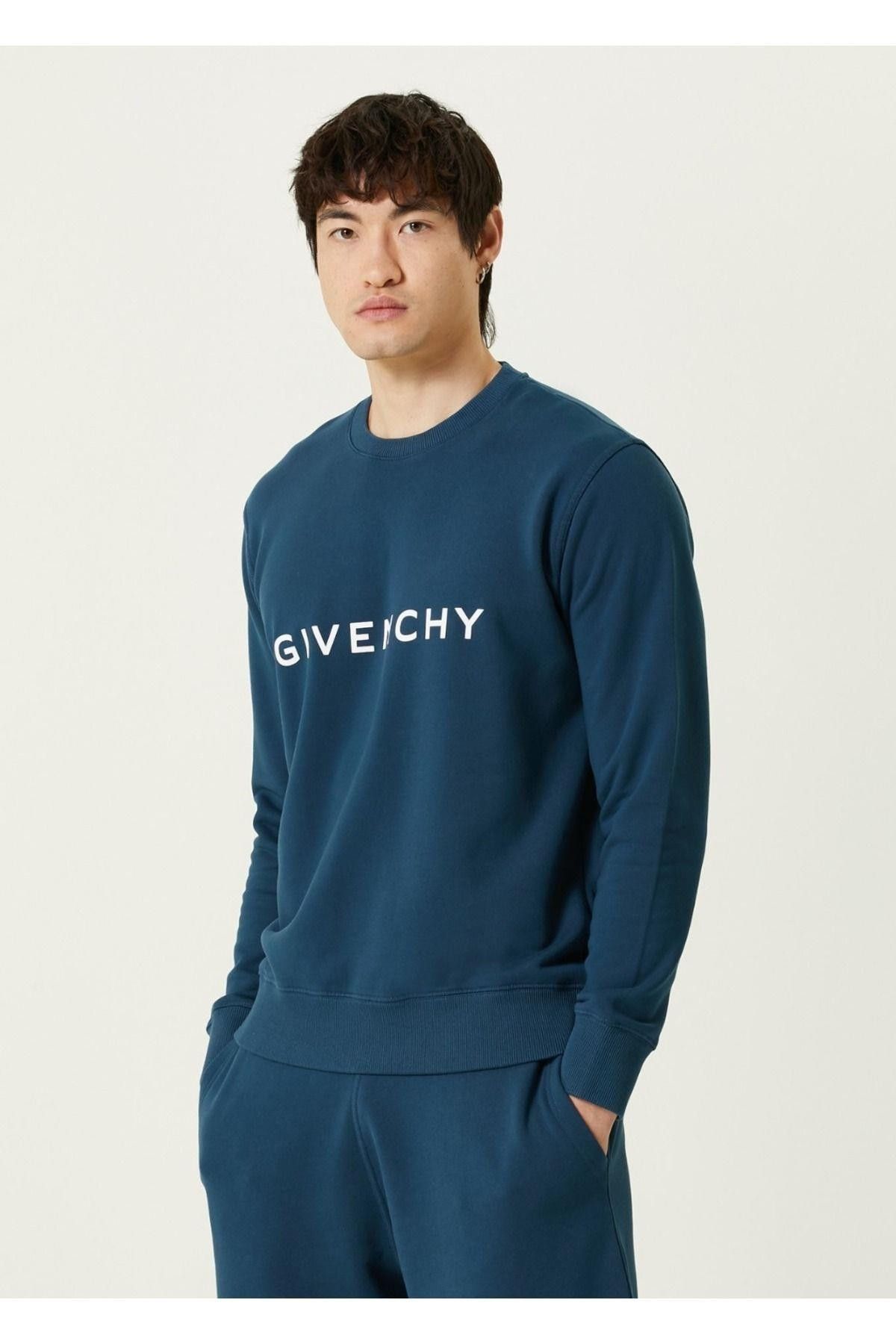 Givenchy Petrol Blue Archetype Logo Sweatshirt Size US M / EU 48-50 / 2 - 3 Thumbnail