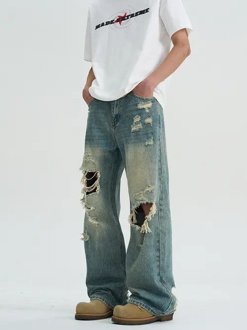 VIBE Blue Distressed Denim Jeans Size US 30 / EU 46 - 6 Thumbnail