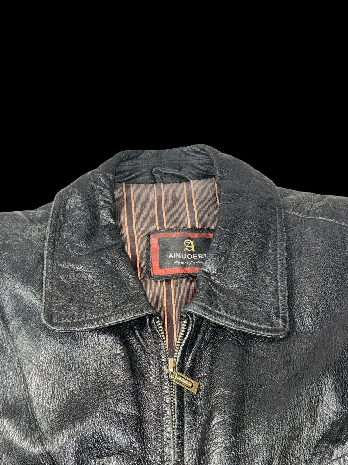 Japanese Brand × Vintage Vintage leather jacket avant garde textured Size US M / EU 48-50 / 2 - 3 Thumbnail