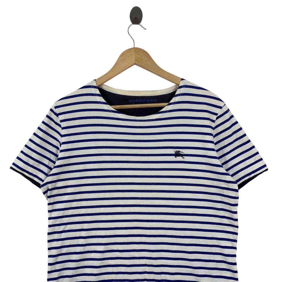 Burberry BURBERRY BLACK LABEL Stripes Embroidered Logo Tshirt Size US M / EU 48-50 / 2 - 2 Thumbnail