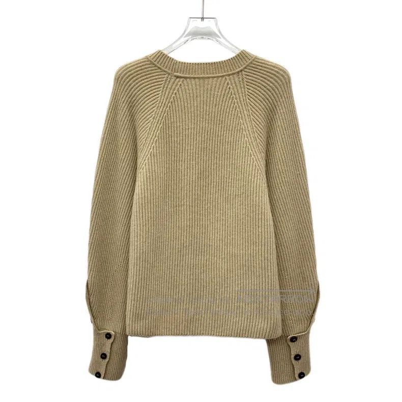 Hermes Hermes Light Brown Cashmere Round Neck Long Sleeve Knit Sw Size XS / US 0-2 / IT 36-38 - 2 Thumbnail