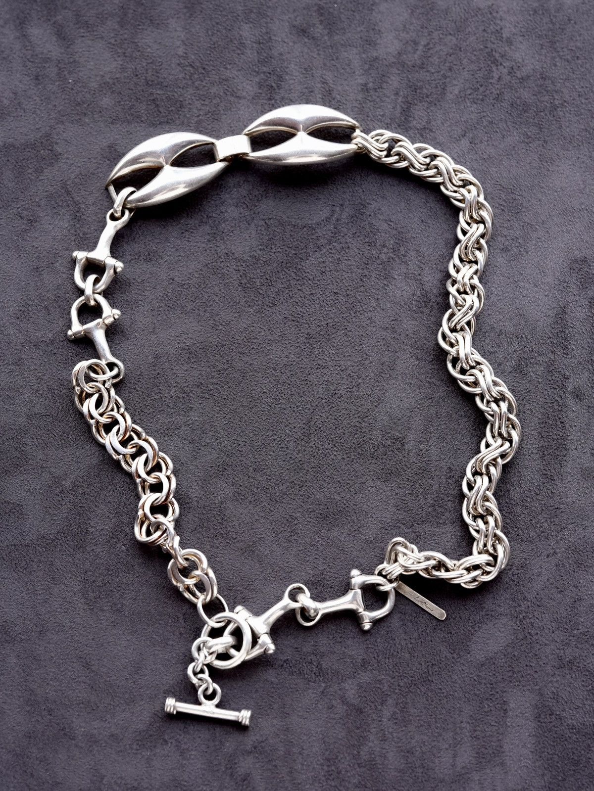 Japanese Brand 倶利伽羅竜王 - Reworked Vintage Silver Necklace by Machico Okano - Size ONE SIZE - 3 Thumbnail