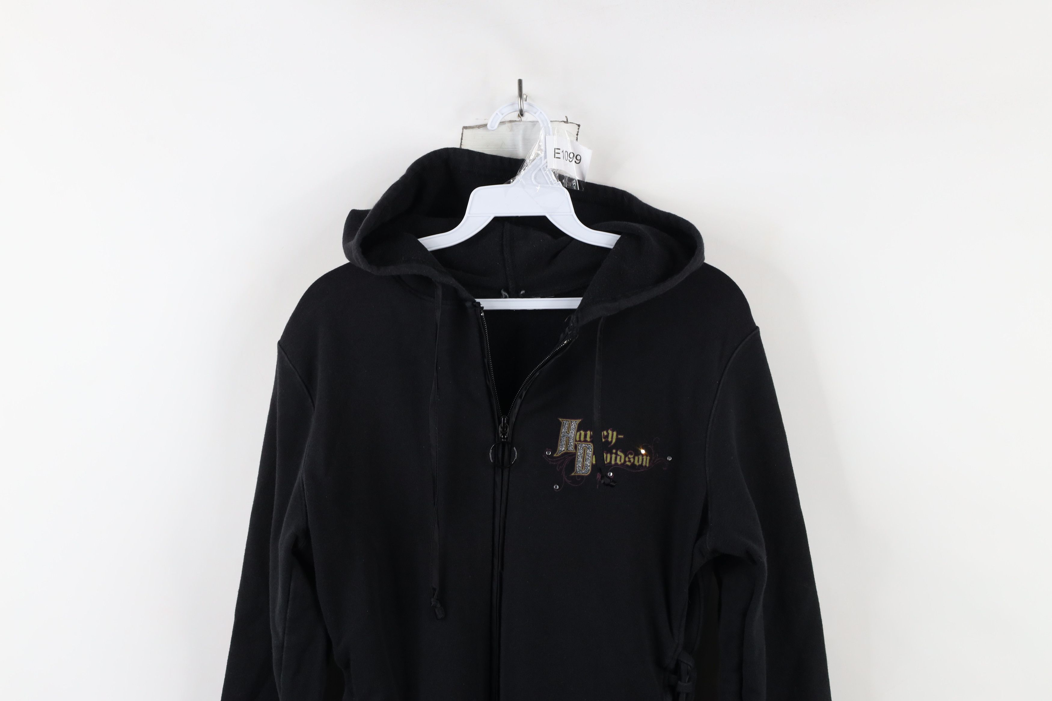 Harley Davidson × Vintage Vintage 90s Harley Davidson Tie Tribal Full Zip Hoodie Black Size M / US 6-8 / IT 42-44 - 2 Thumbnail