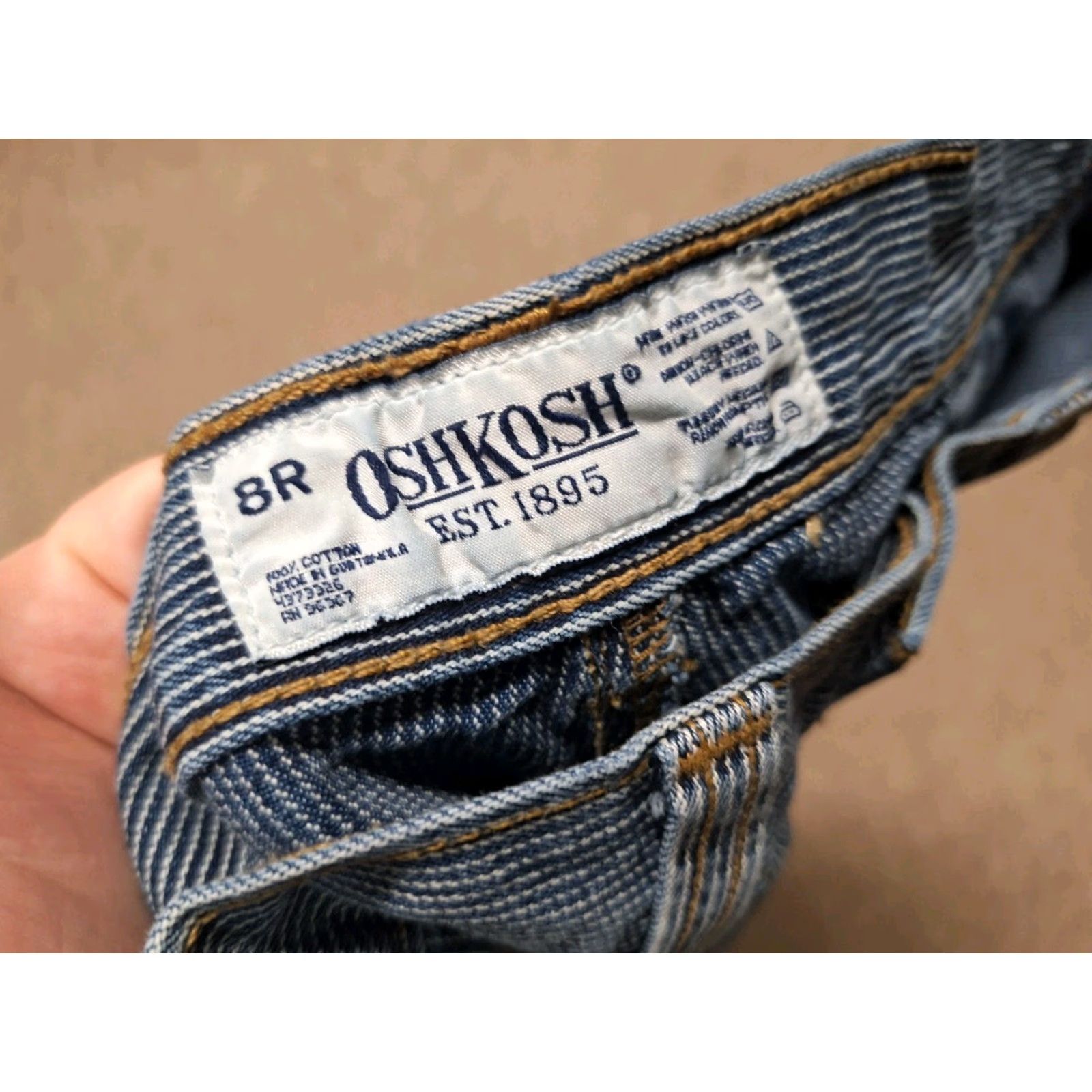 Vintage OshKosh B'gosh Womens Pants 8R Blue Railroad Striped Pants Front Pockets Button Fly Classic Fit Casual Size 30" / US 8 / IT 44 - 2 Thumbnail