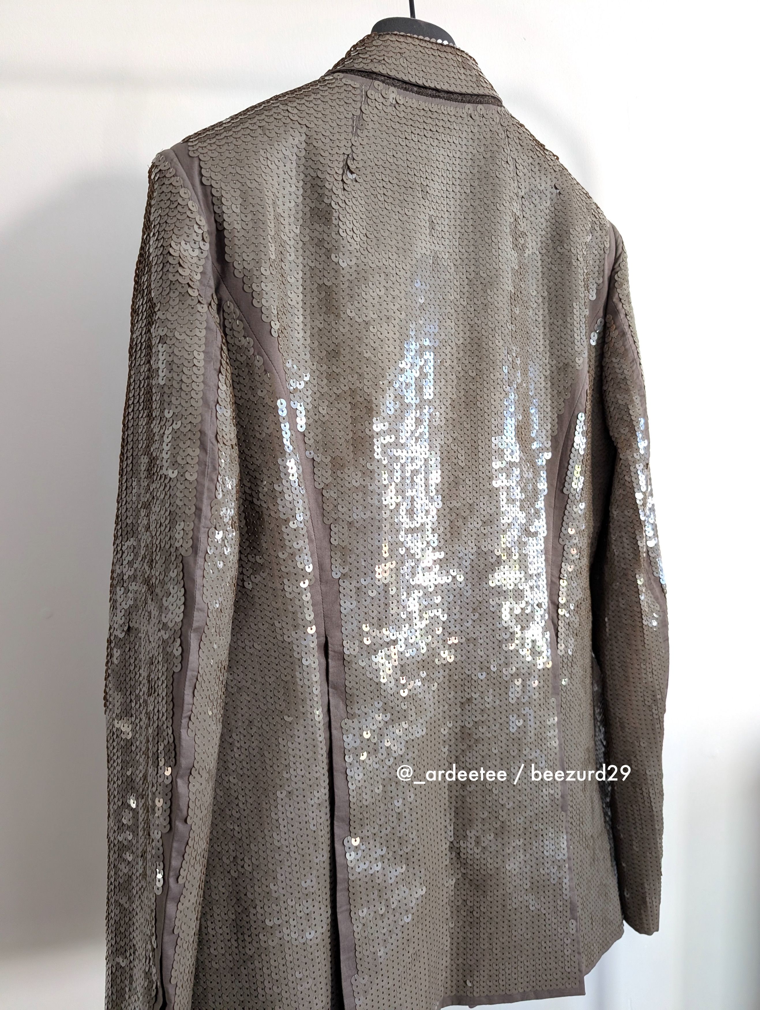 Rick Owens 💥$4K SAMPLE SEQUIN FOGPOCKET NEUE ALICE BLAZER JACKET Size S / US 4 / IT 40 - 7 Thumbnail