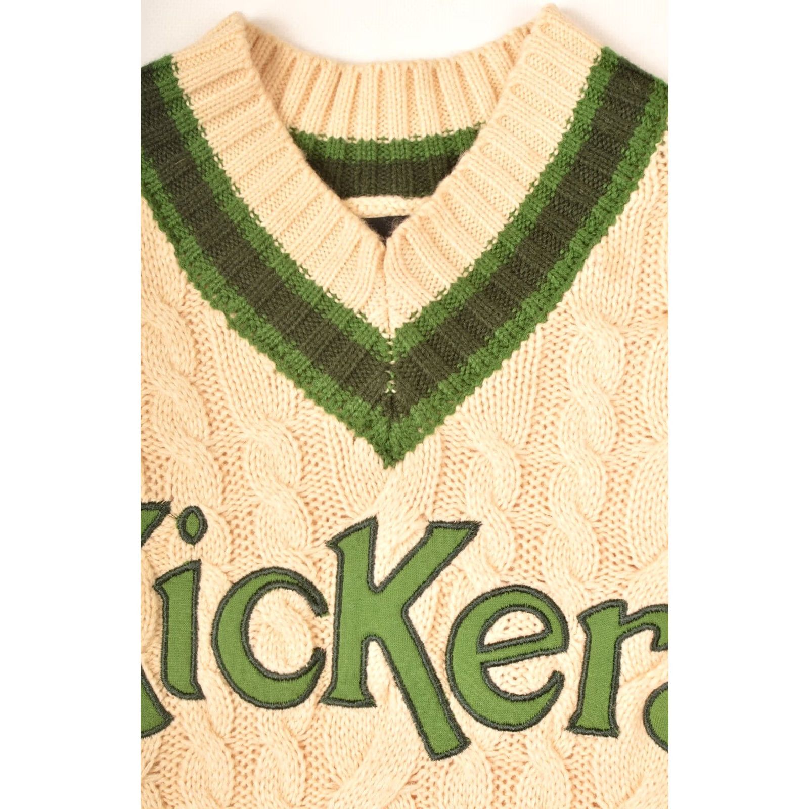 Kickers Kickers Vintage Cable Knit Pullover V-Neck Sweater Big Logo XS Men Ivory Knit Style Pullover Logo, Vintage 90s? Size US XS / EU 42 / 0 - 3 Thumbnail
