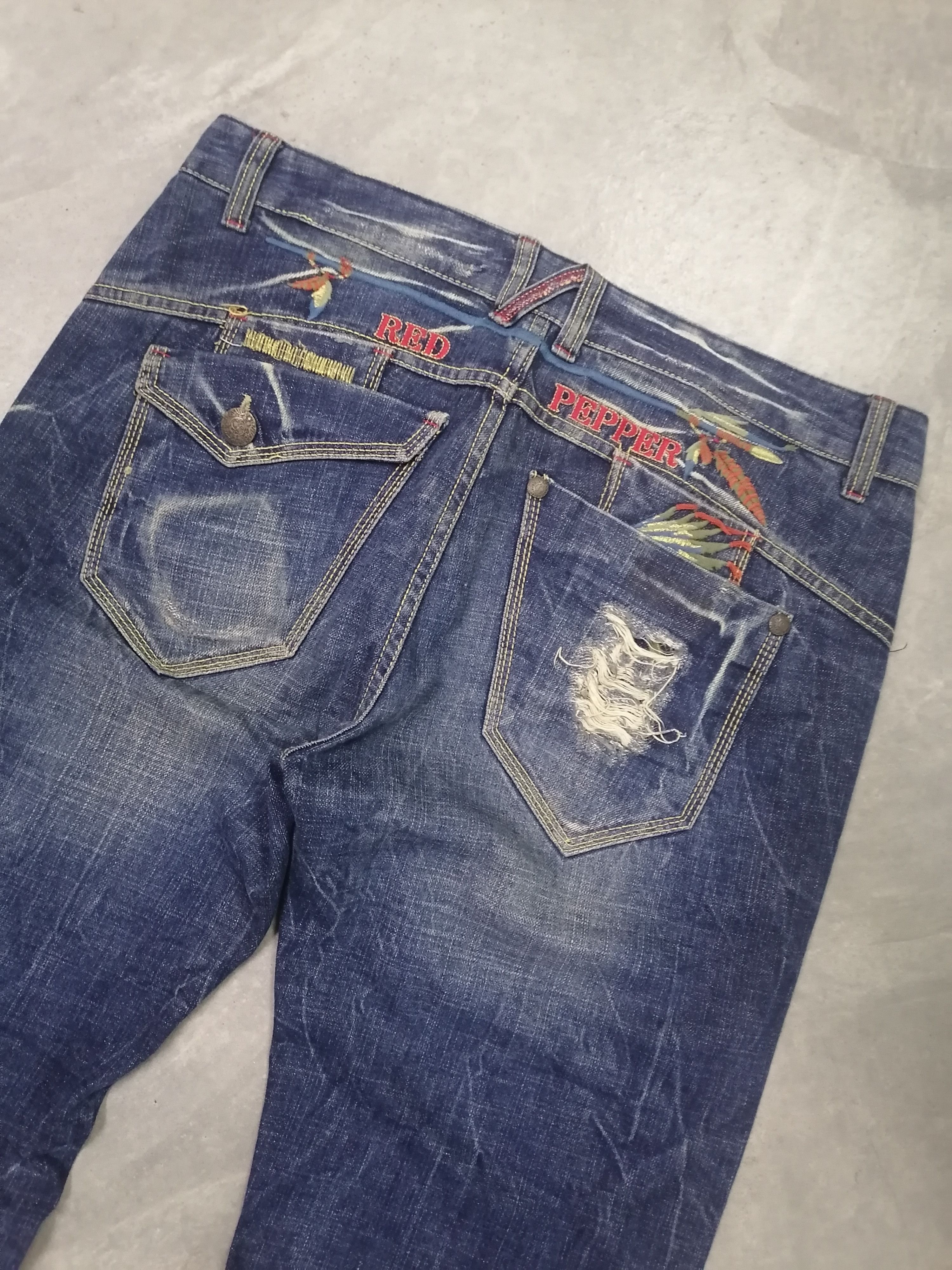 Red Pepper Gold Label Claw Mark Distressed Denim Pants