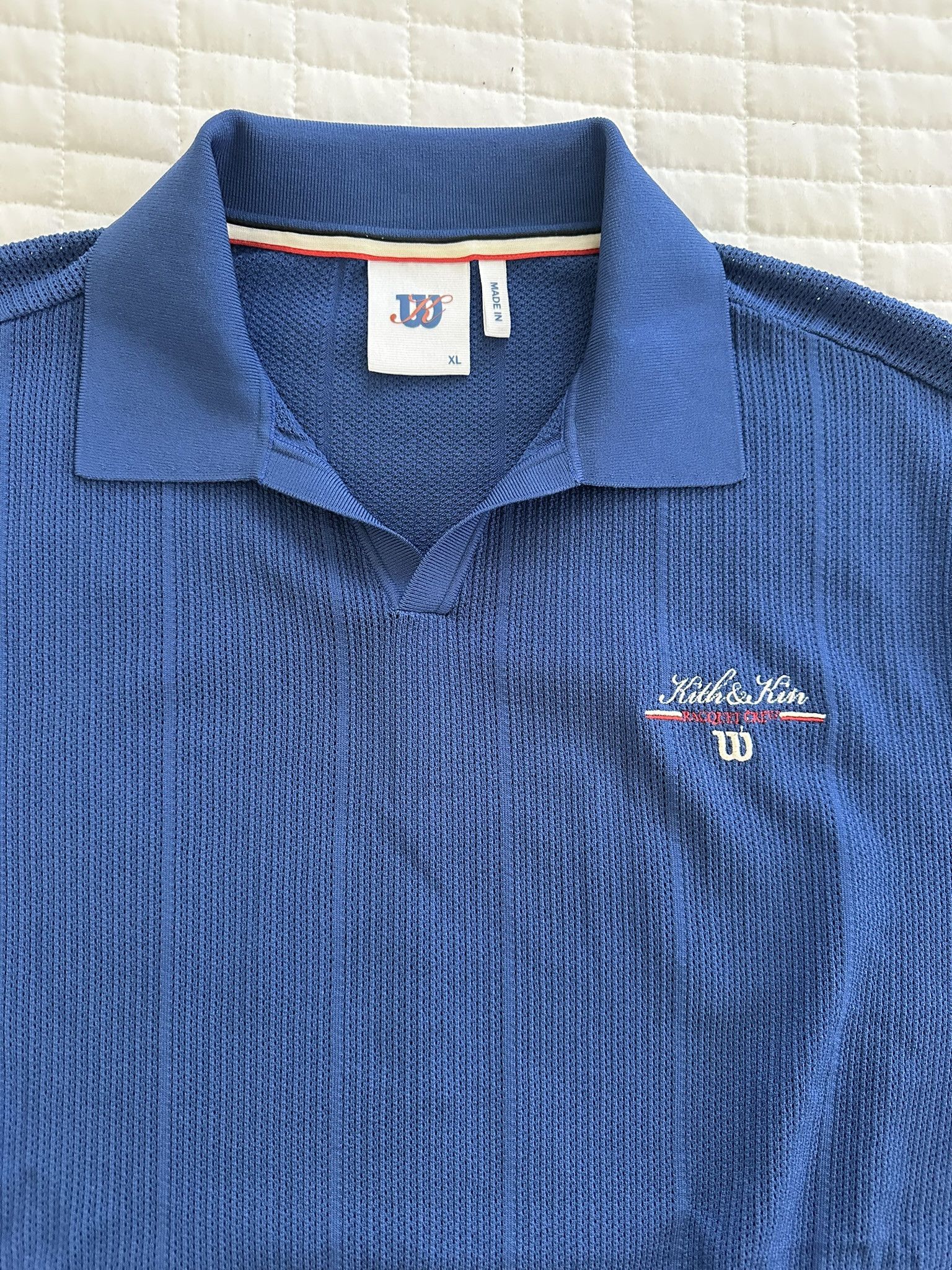 Kith Kith Wilson Cable Johnny Collar Polo Blue Quartz Size US XL / EU 56 / 4 - 3 Thumbnail