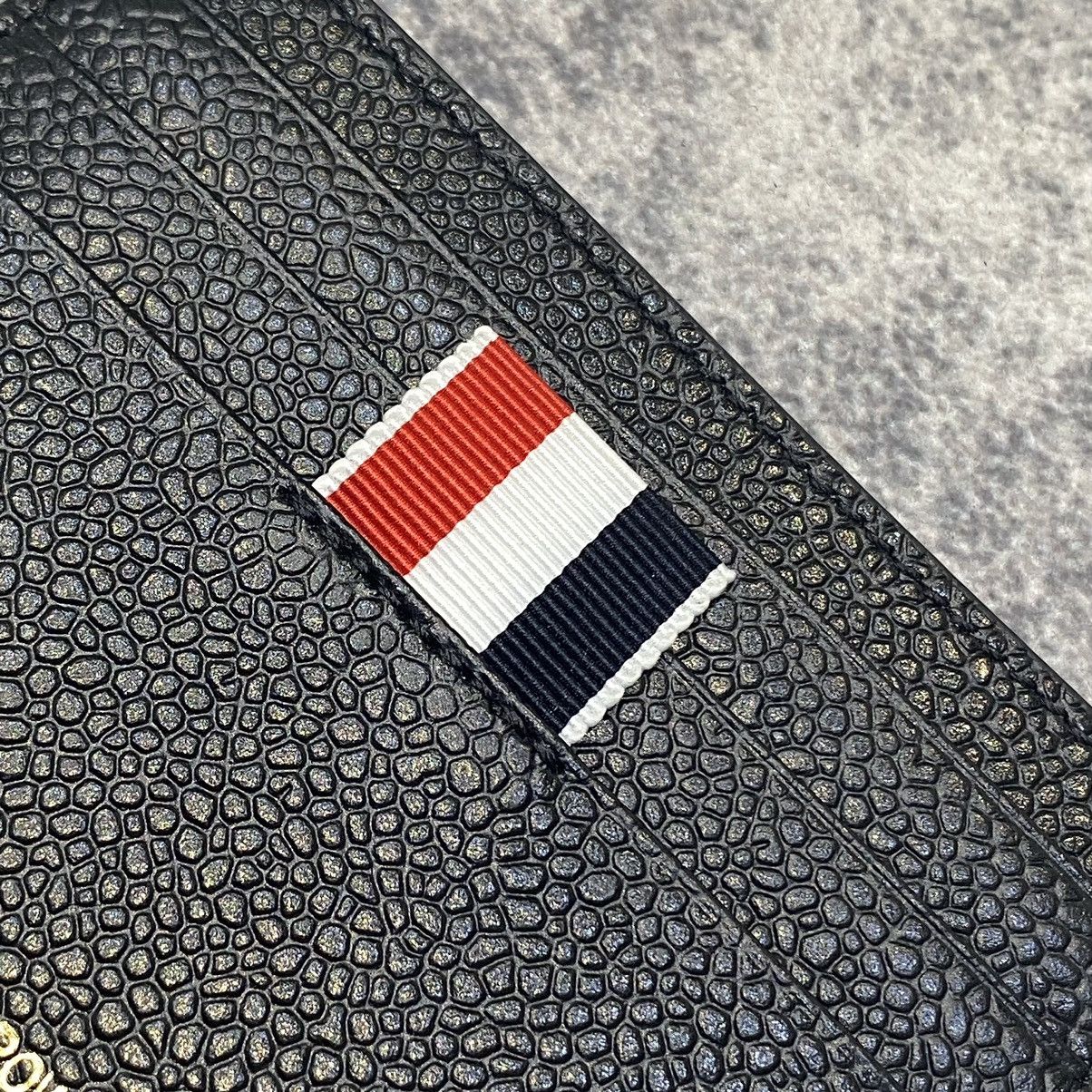 Thom Browne THOM BROWNE Pebbled Leather Card Holder Size ONE SIZE - 3 Thumbnail