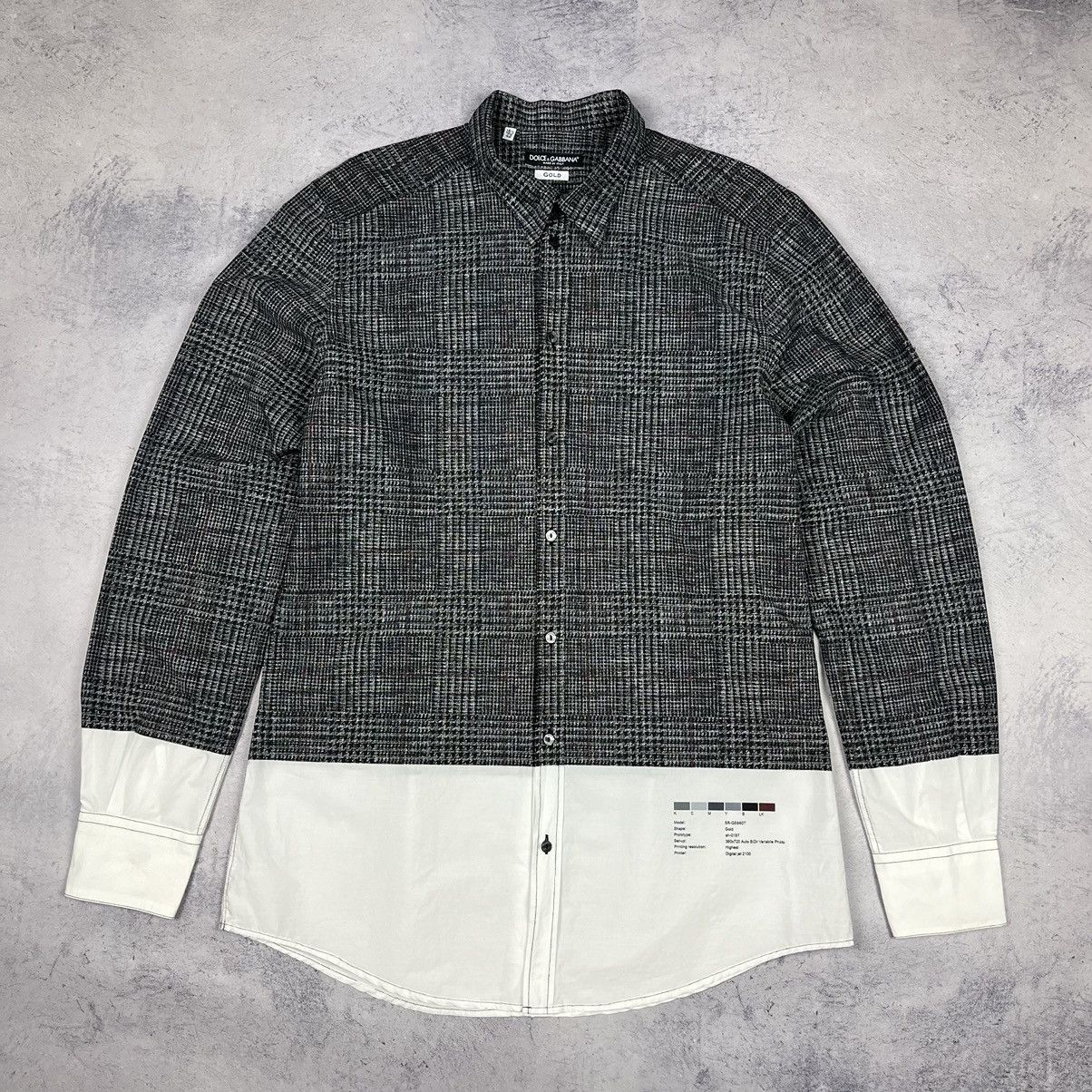 Dolce & Gabbana Dolce Gabbana Gold rare checkered shirt Size US L / EU 52-54 / 3 - 2 Thumbnail