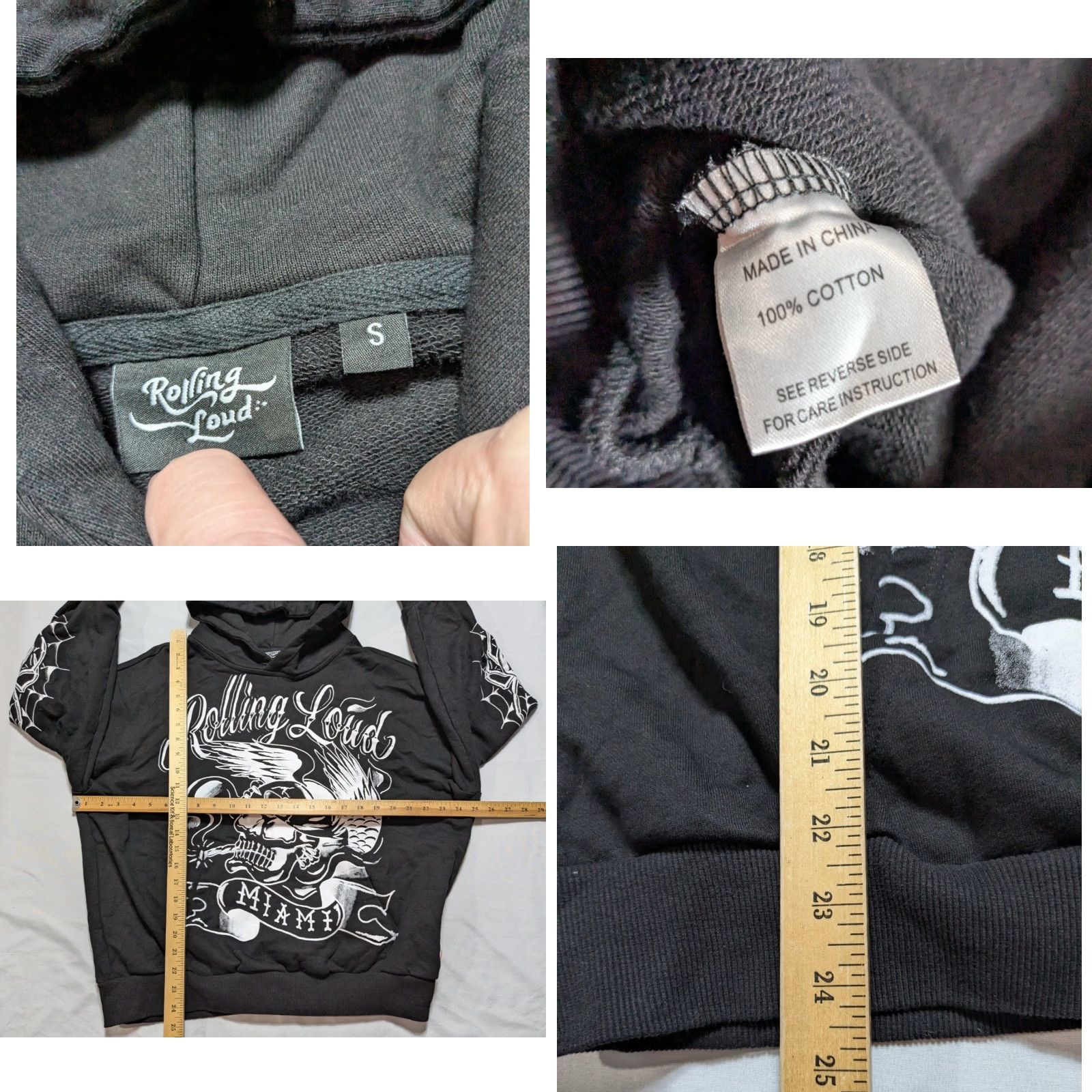 Vintage OFFICIAL Rolling Loud Hoodie Men Small Black Graphic Print Hooded Pockets Pullover Size US S / EU 44-46 / 1 - 8 Thumbnail
