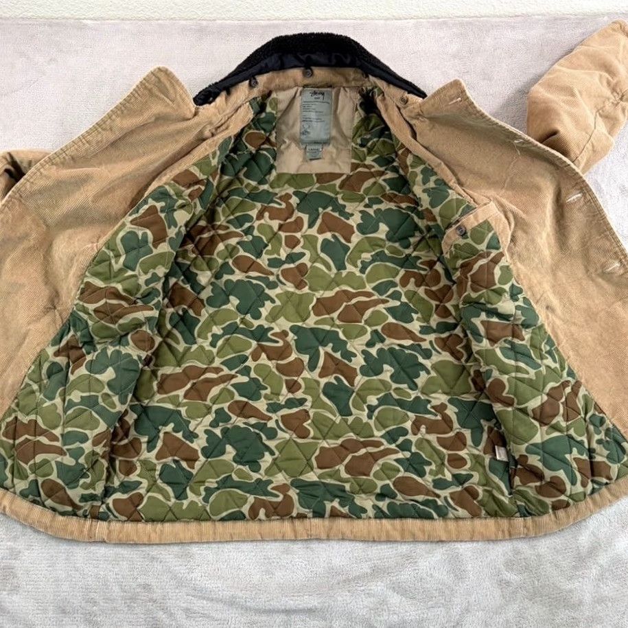 Doublet Stussy Pea Coat Jacket Brown Corduroy Men Large L Camo Lined Size US L / EU 52-54 / 3 - 5 Thumbnail