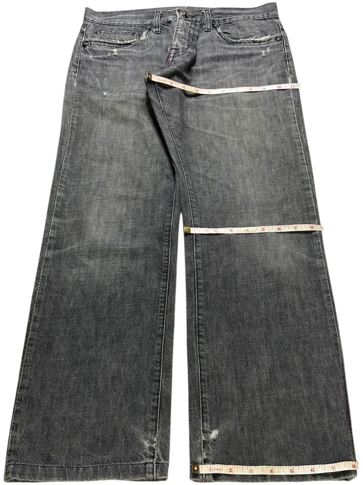 Japanese Brand × Seditionaries Vintage Japanese Brand Skull Embroidery Mud Wash Loose Jeans Size US 32 / EU 48 - 14 Thumbnail