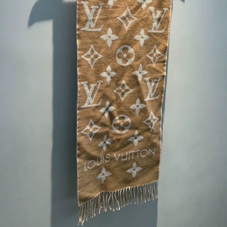 Louis Vuitton louis vuitton Full printed cashmere coffee scarf 2504-Nexta Size ONE SIZE - 2 Thumbnail