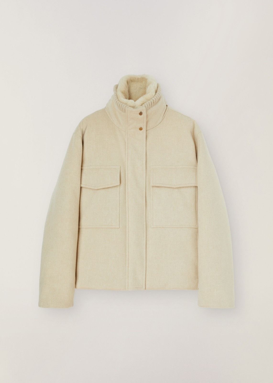 Loro Piana o1srvl11e0824 Gump Storm Castorino Cashmere Jacket in Ivory Size L / US 10 / IT 46 - 1 Thumbnail