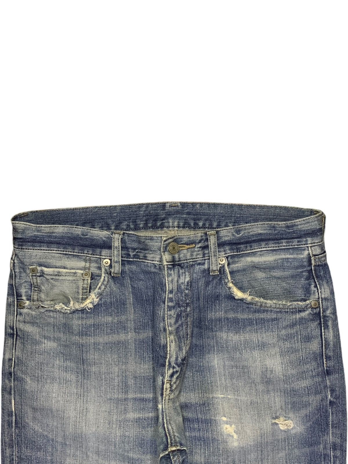 Uniqlo Vintage Uniqlo "Broken Denim" Faded Distressed Flare Jeans Size US 34 / EU 50 - 4 Thumbnail