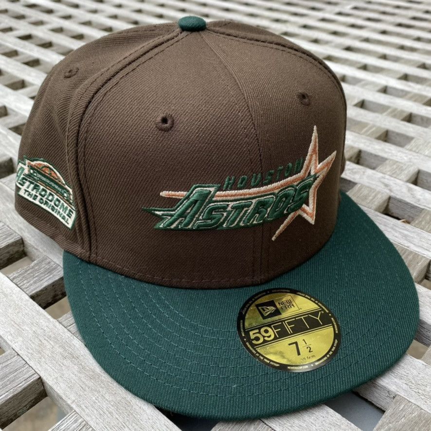 image of Hat Club x Myfitteds Houston Astros Beef Broccoli Patch Pink Uv Topperz Hat 7 1/2 in Brown, Men's