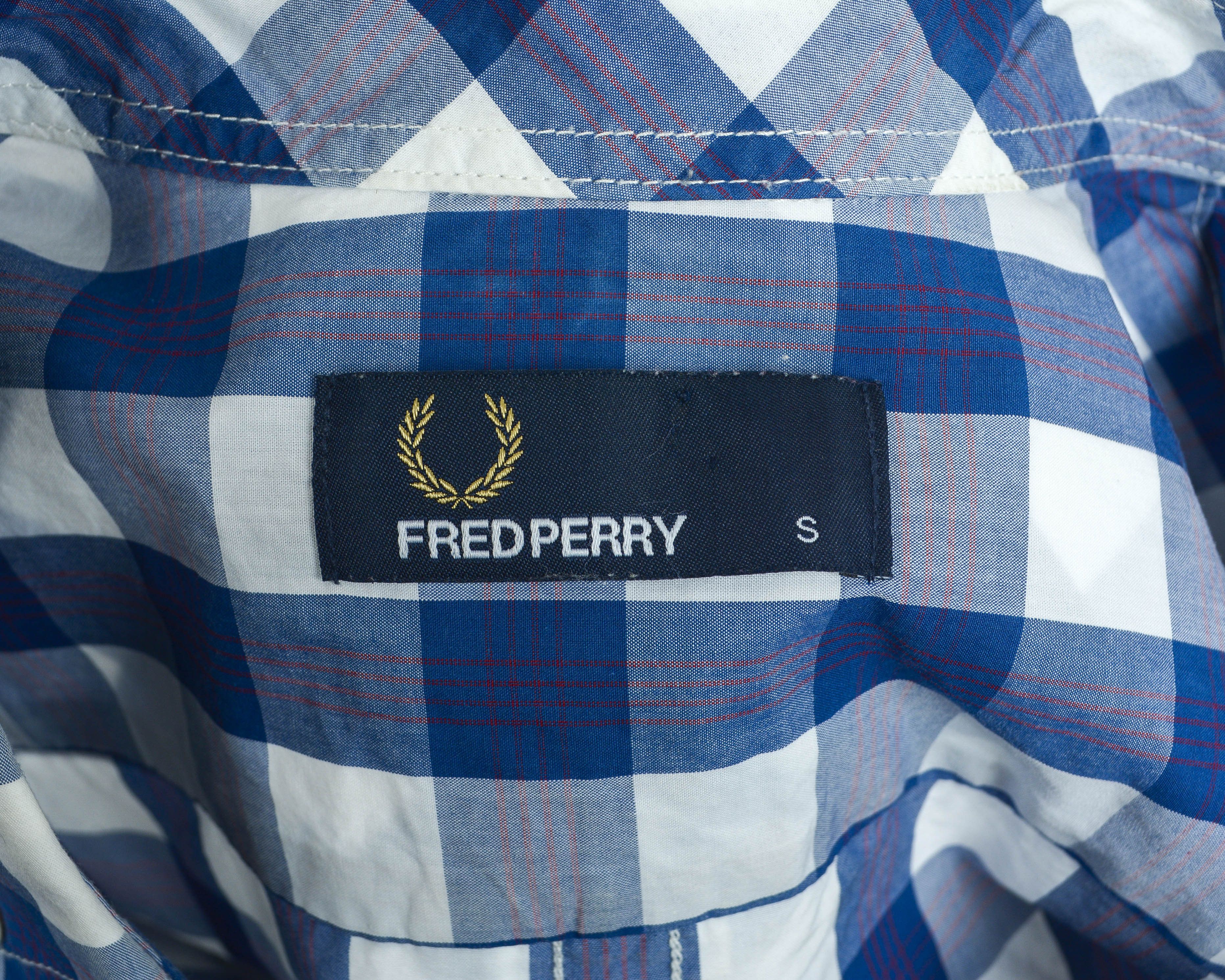 Fred Perry Men's Shirt S Long Sleeved Check Button up Cotton Size US S / EU 44-46 / 1 - 2 Thumbnail