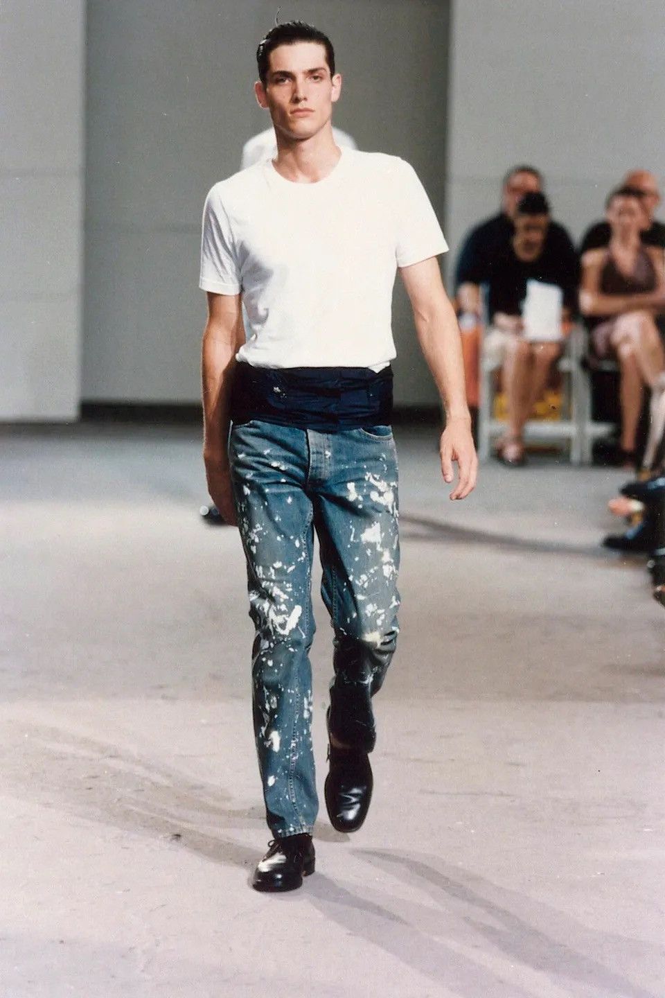 image of Archival Clothing x Helmut Lang Archive 1998 Helmut Lang Italian Cut Painter Jeans in Denim (Size 3