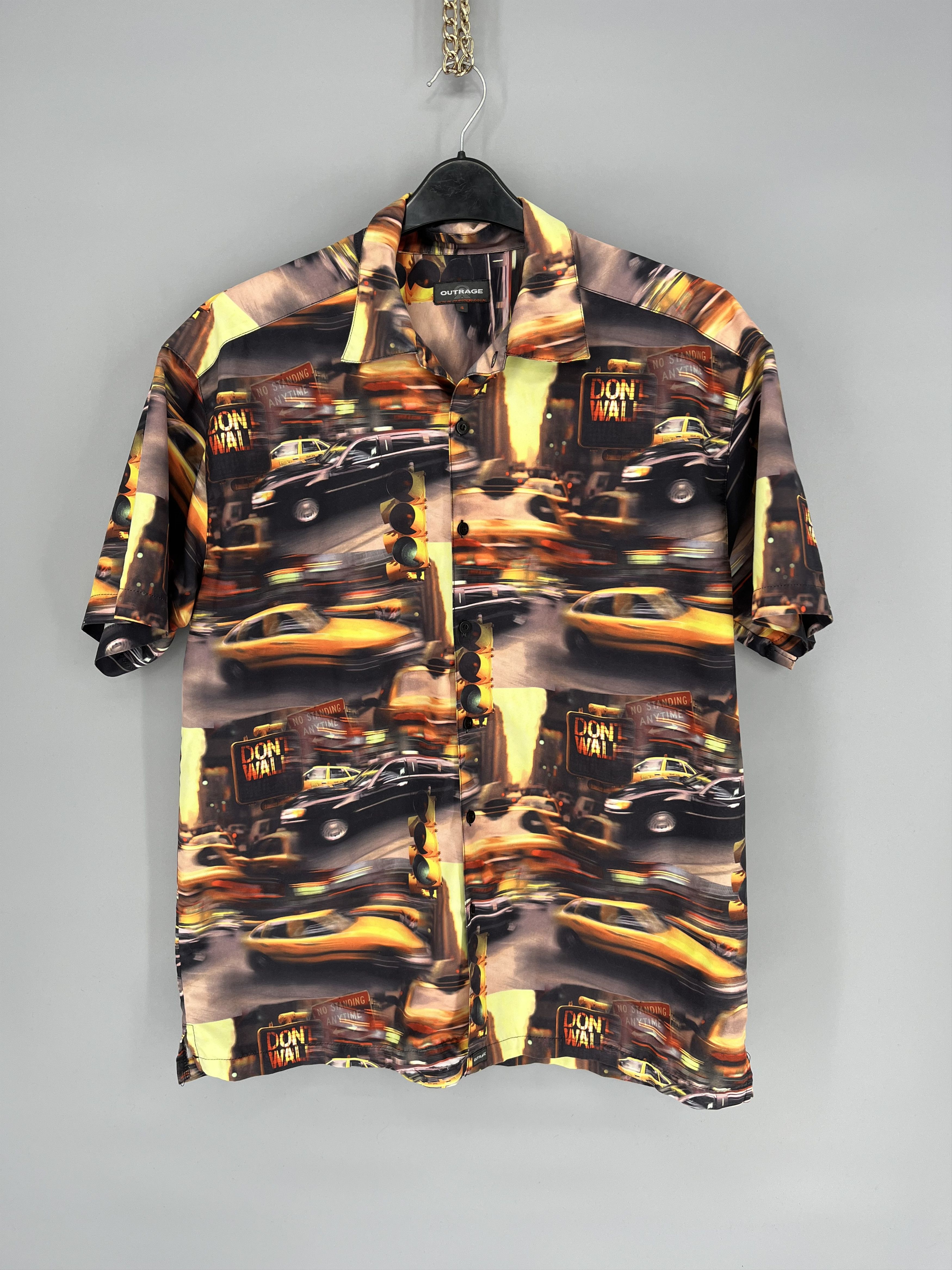 Band Tees Vintage 90s Outrage Head Aloha Hawaiian Woody Cars Rayon Size US L / EU 52-54 / 3 - 2 Thumbnail