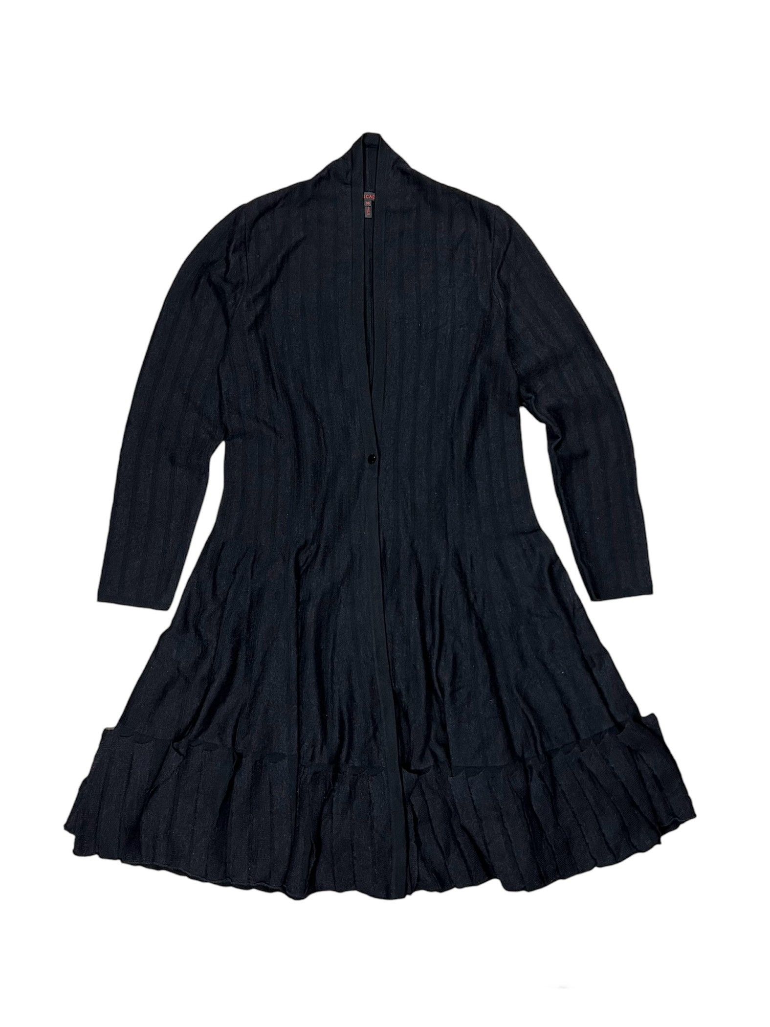 image of Escada Irst Line Bohemian Long & Massive Pleated Wool Dress in Black, Women's (Size XS)