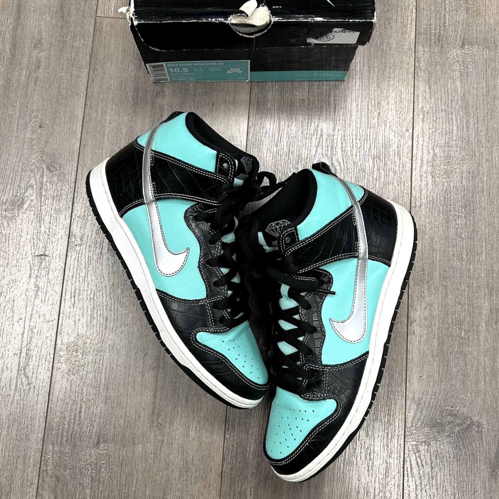 Nike Nike SB Dunk High Premium Diamond Tiffany 2014 Used Size 10.5 Skate Shoes Mens Size US 10 / EU 43 - 2 Thumbnail