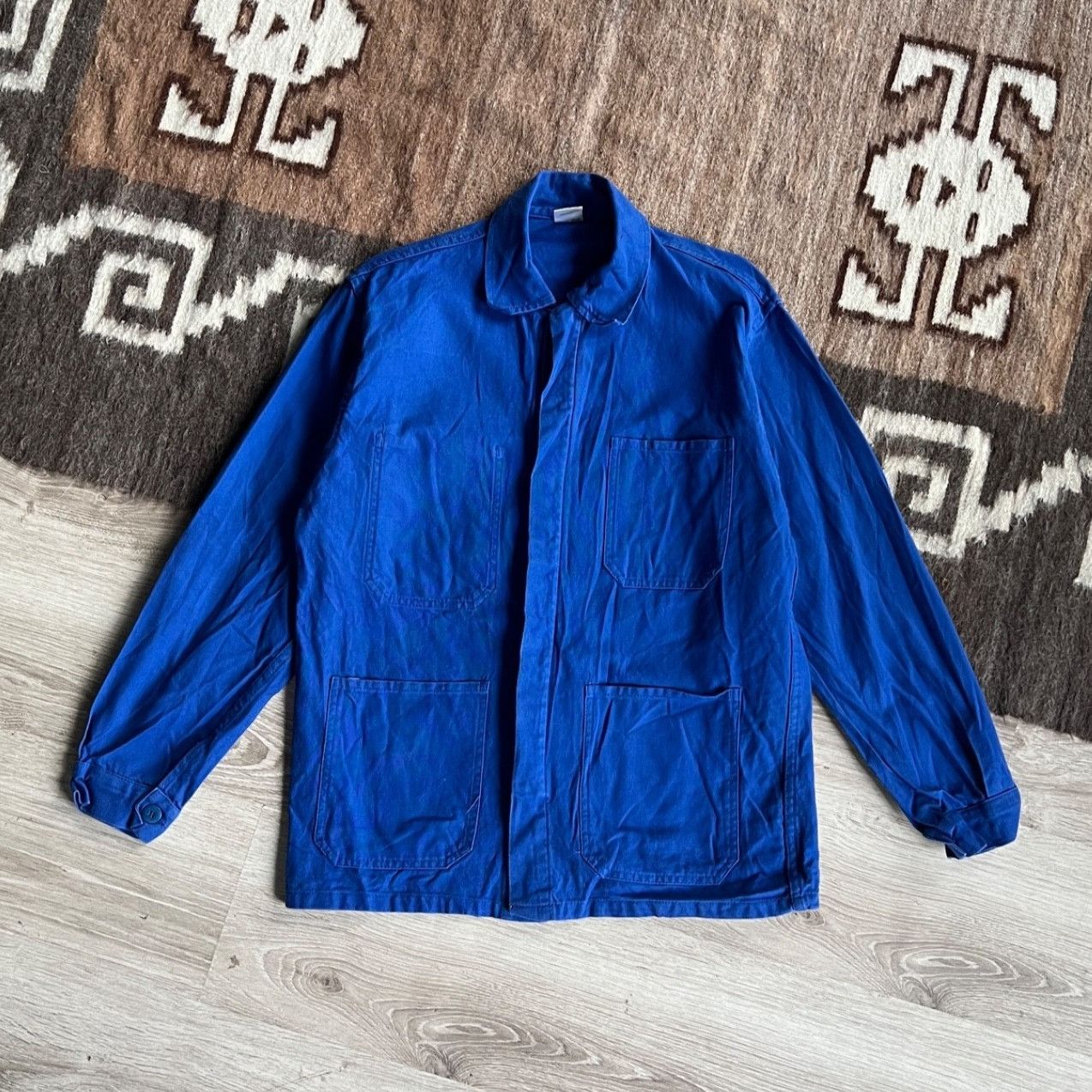 Vintage Vintage French Cotton Chore Utility Coat Jacket 9744AC Size US L / EU 52-54 / 3 - 1 Thumbnail