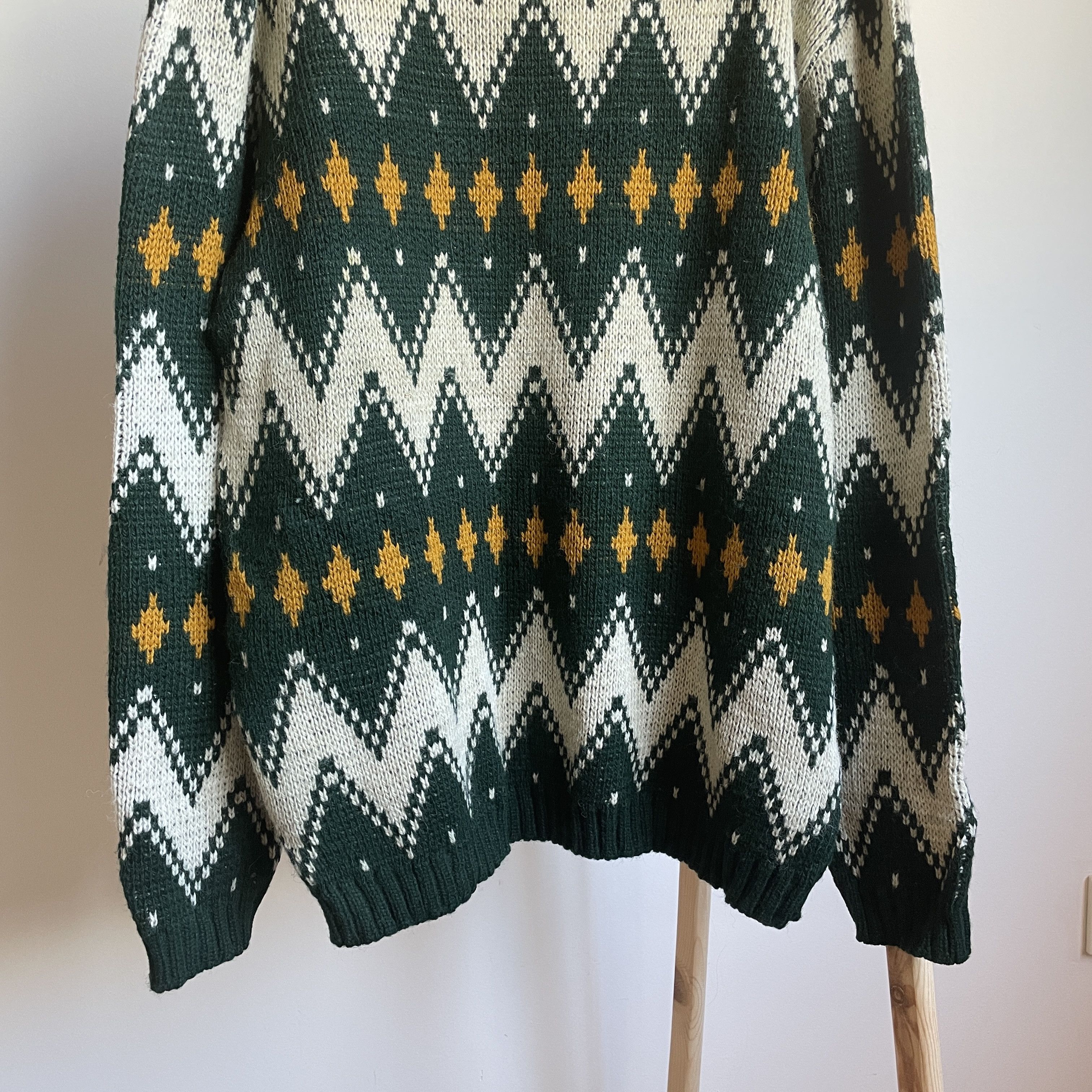 Vintage Palmett Vintage 90's Unisex Norwegian Pattern Wool Sweater Size US L / EU 52-54 / 3 - 4 Thumbnail