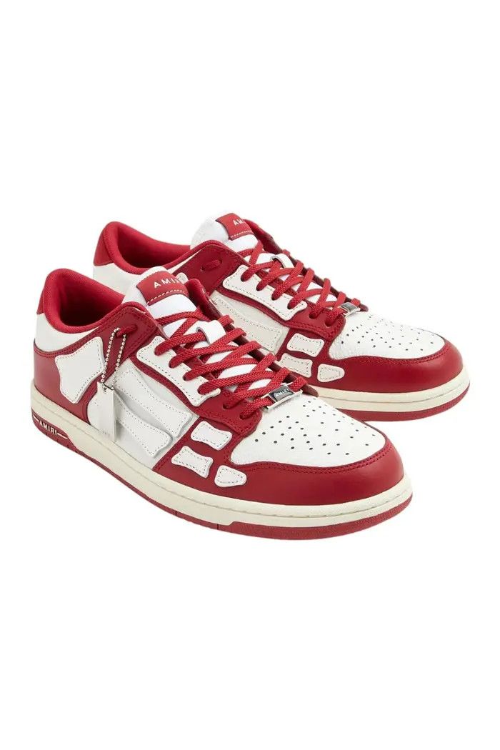 Amiri o1s1wg110526 Skeleton Low Top Sneakers in White & Red Size US 9 / EU 42 - 2 Thumbnail