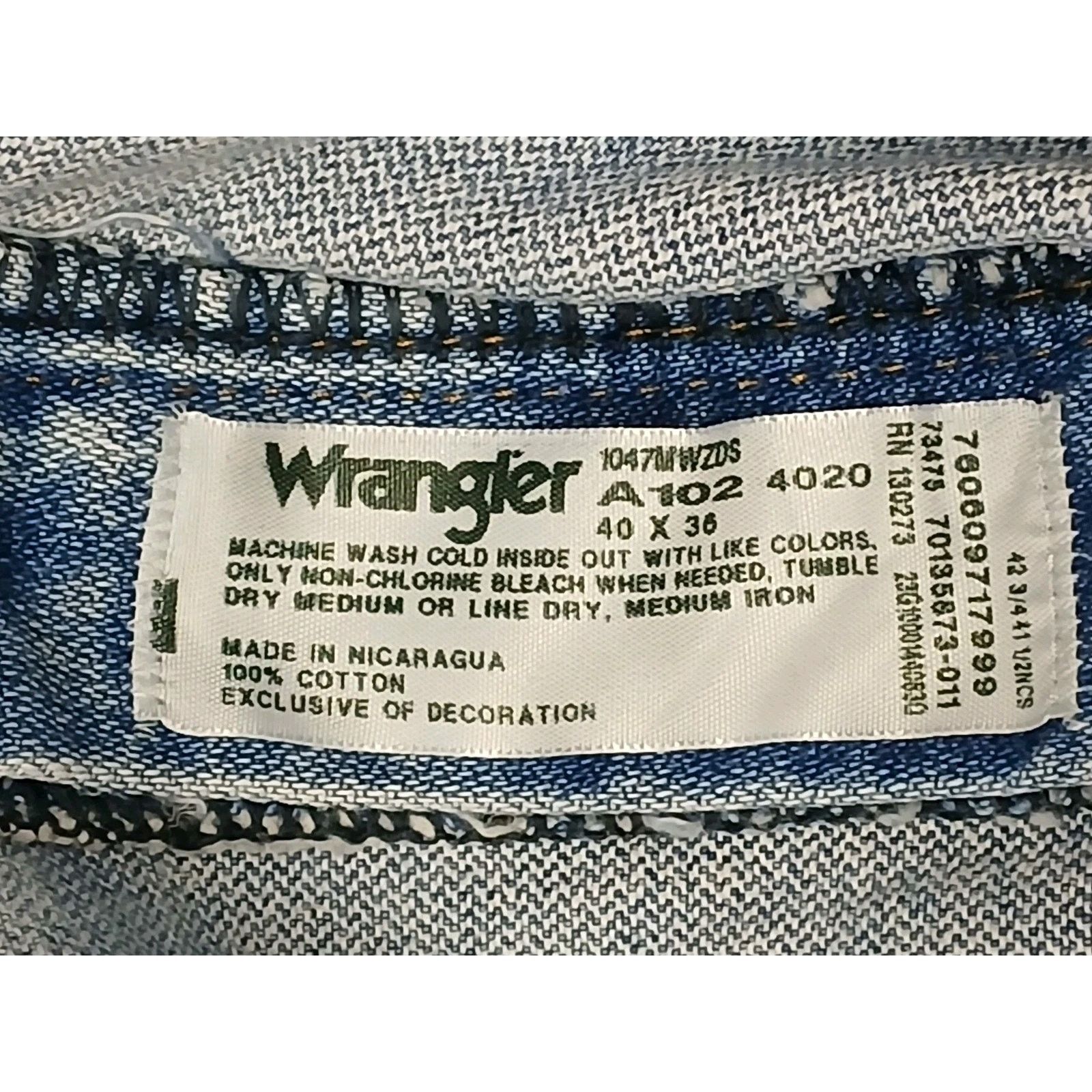 Wrangler Wrangler (40x36) Men's 47 MWZ Regular Fit Blue Denim Jeans Size US 40 / EU 56 - 7 Thumbnail