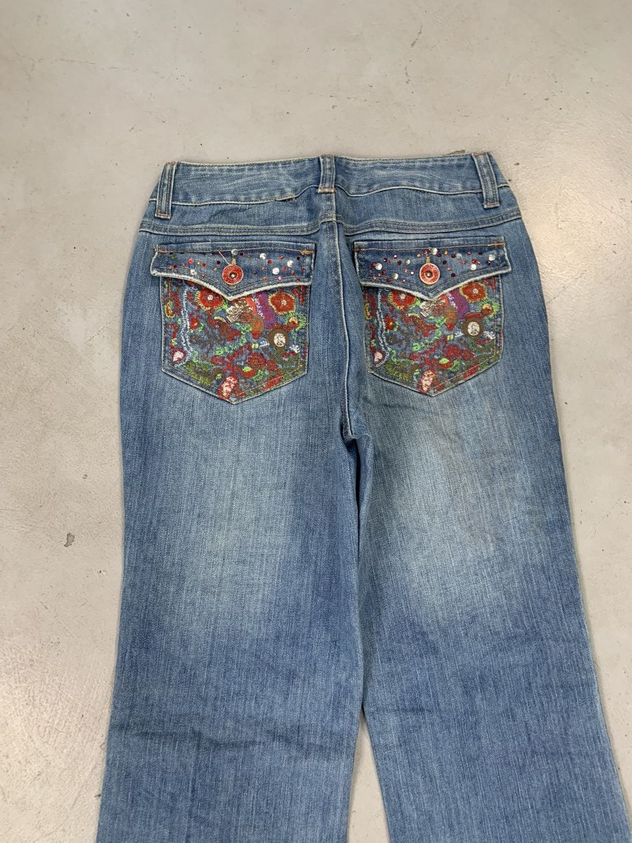 True Religion Vintage y2k womens embroidered inspired jeans boot cut Size 26" / US 2 / IT 38 - 3 Thumbnail