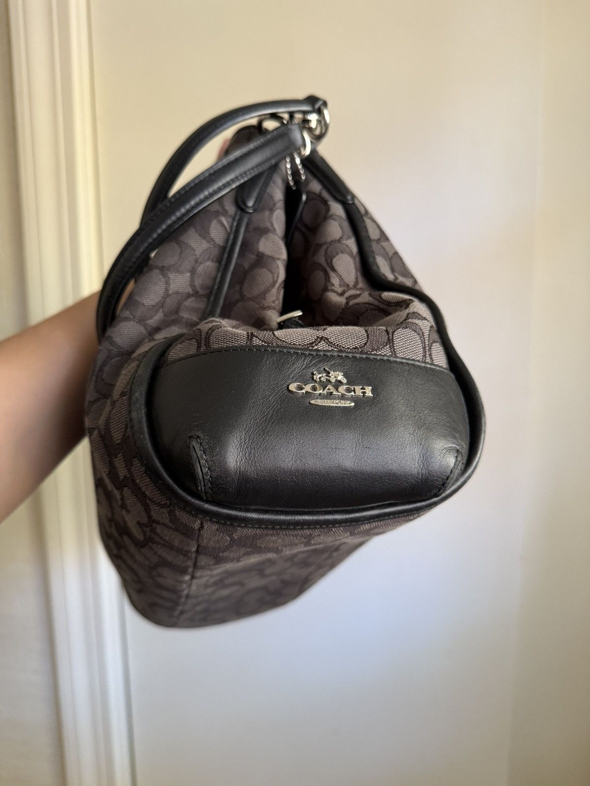 Coach Coach Phoebe Black and Charcoal Shoulder Bag Size ONE SIZE - 3 Thumbnail
