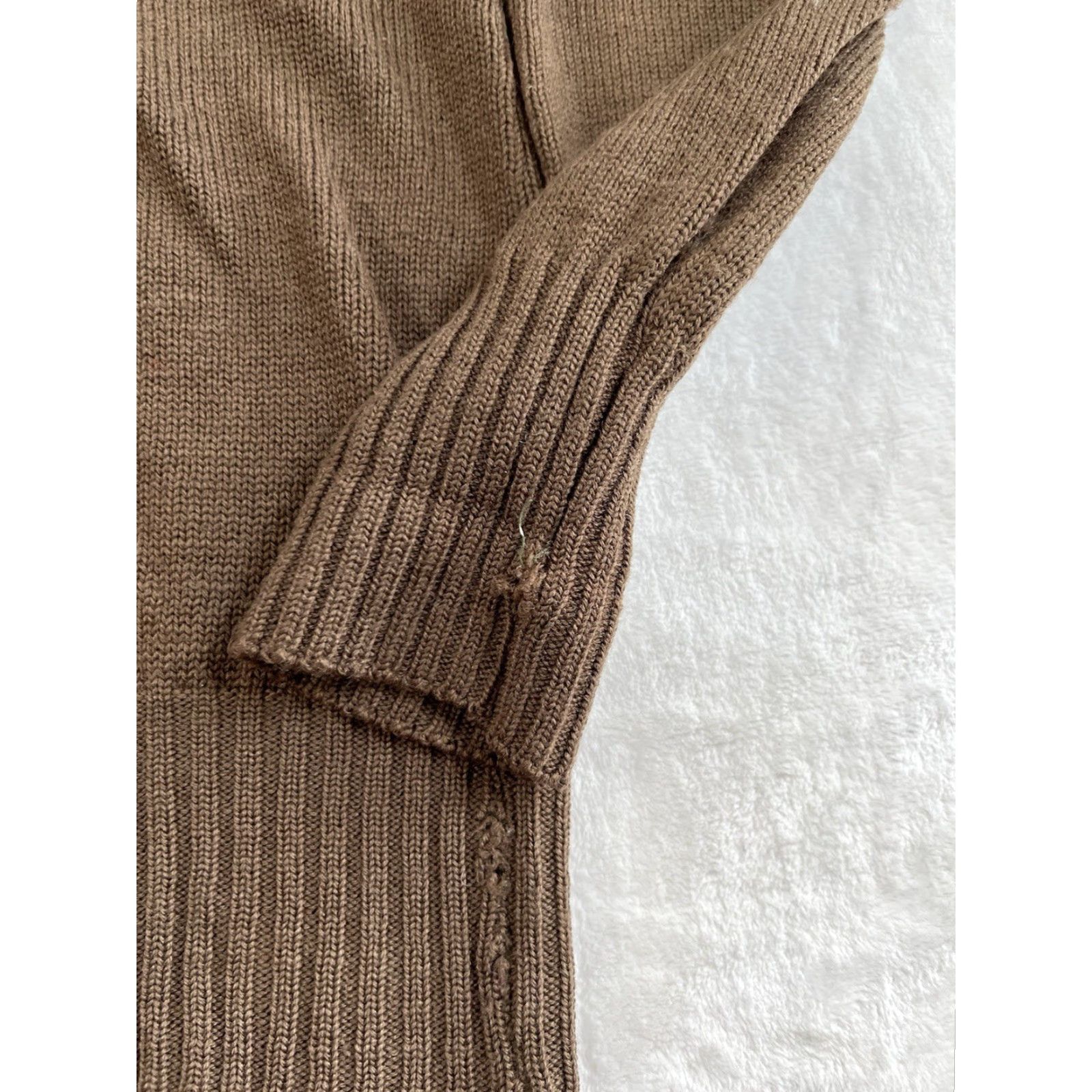 Olive VINTAGE Jack Young Mens Medium 100% Wool Brown Olive Drab Shawl Button Sweater Slim Fit Size US M / EU 48-50 / 2 - 3 Thumbnail