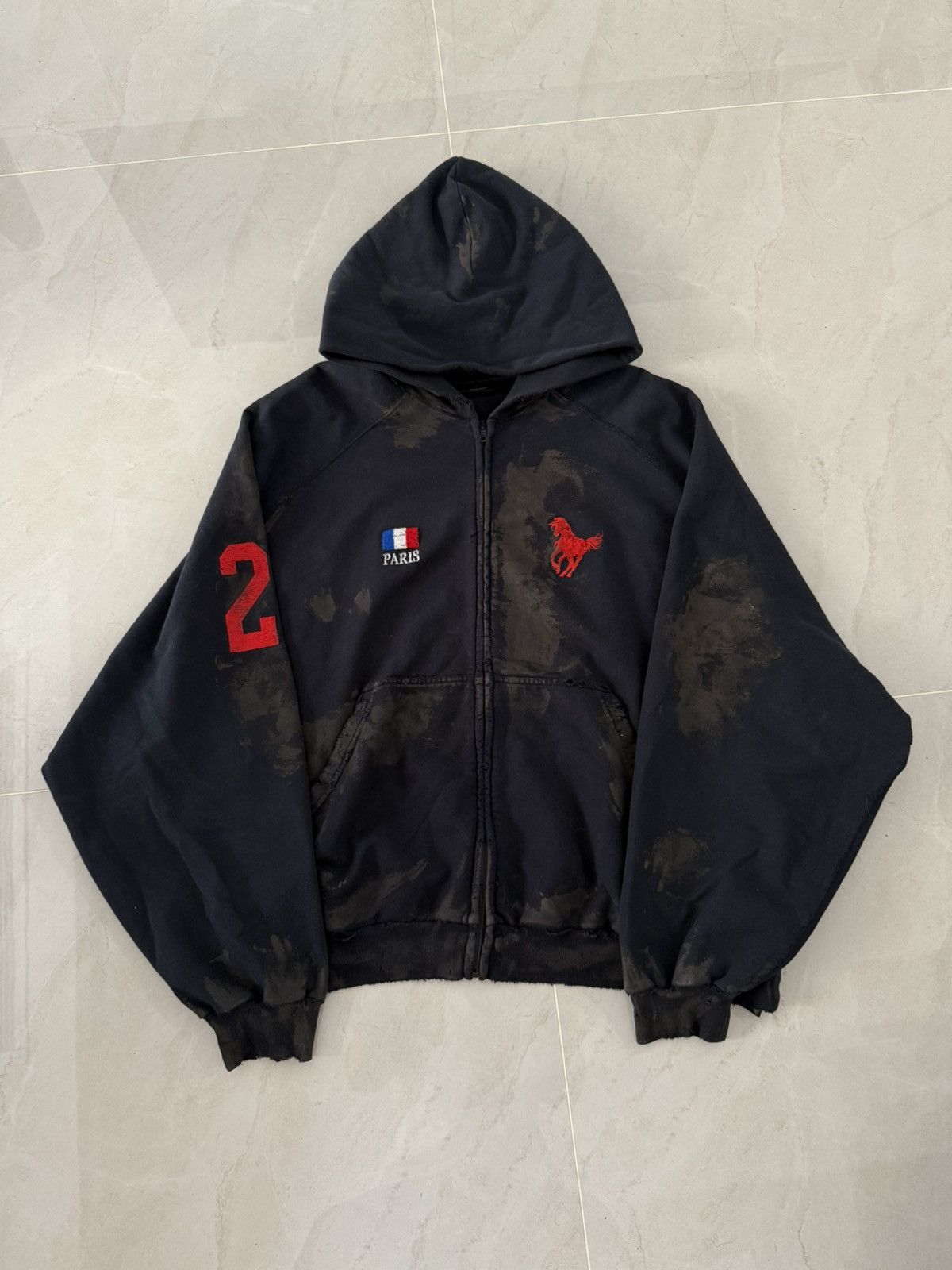 ゆ　Balenciaga dirty polo hoodie サイズ2 ゆ Balenciaga dirty polo hoodie サイズ2 Balenciaga Dirty