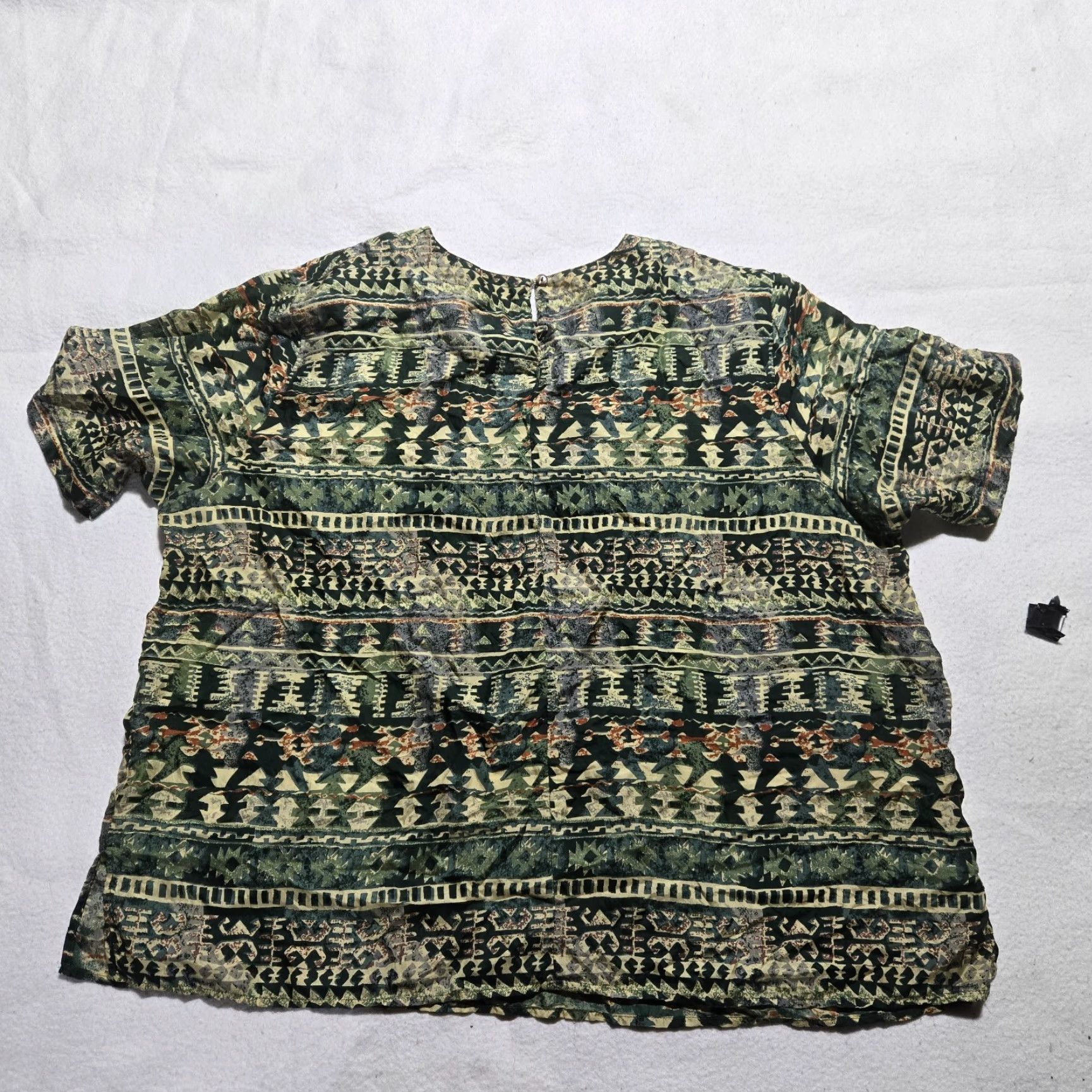 Vintage Stunt Stunt Vintage Silk Blouse Shirt 3X Adult Women's Plus Size Green 100% Silk Blouse Shirt Vintage Size XXL / US 16-18 / IT 52-54 - 6 Thumbnail