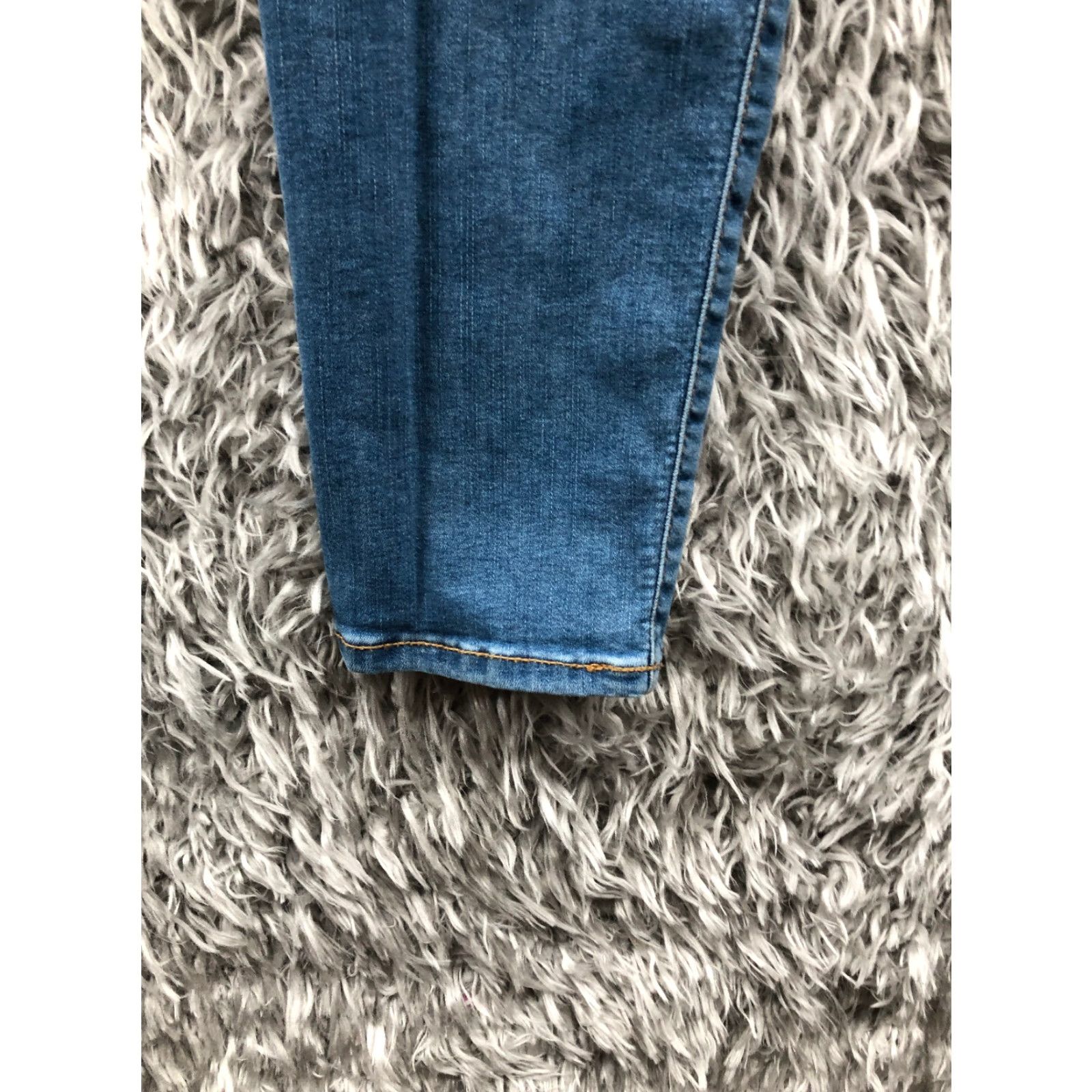 Vintage SO Jeans Skinny High Rise Jeans - 27x29 Blue Denim Juniors Size 11 Dark Wash Vintage? No (Adults Women) Size 32" / US 10 / IT 46 - 7 Thumbnail