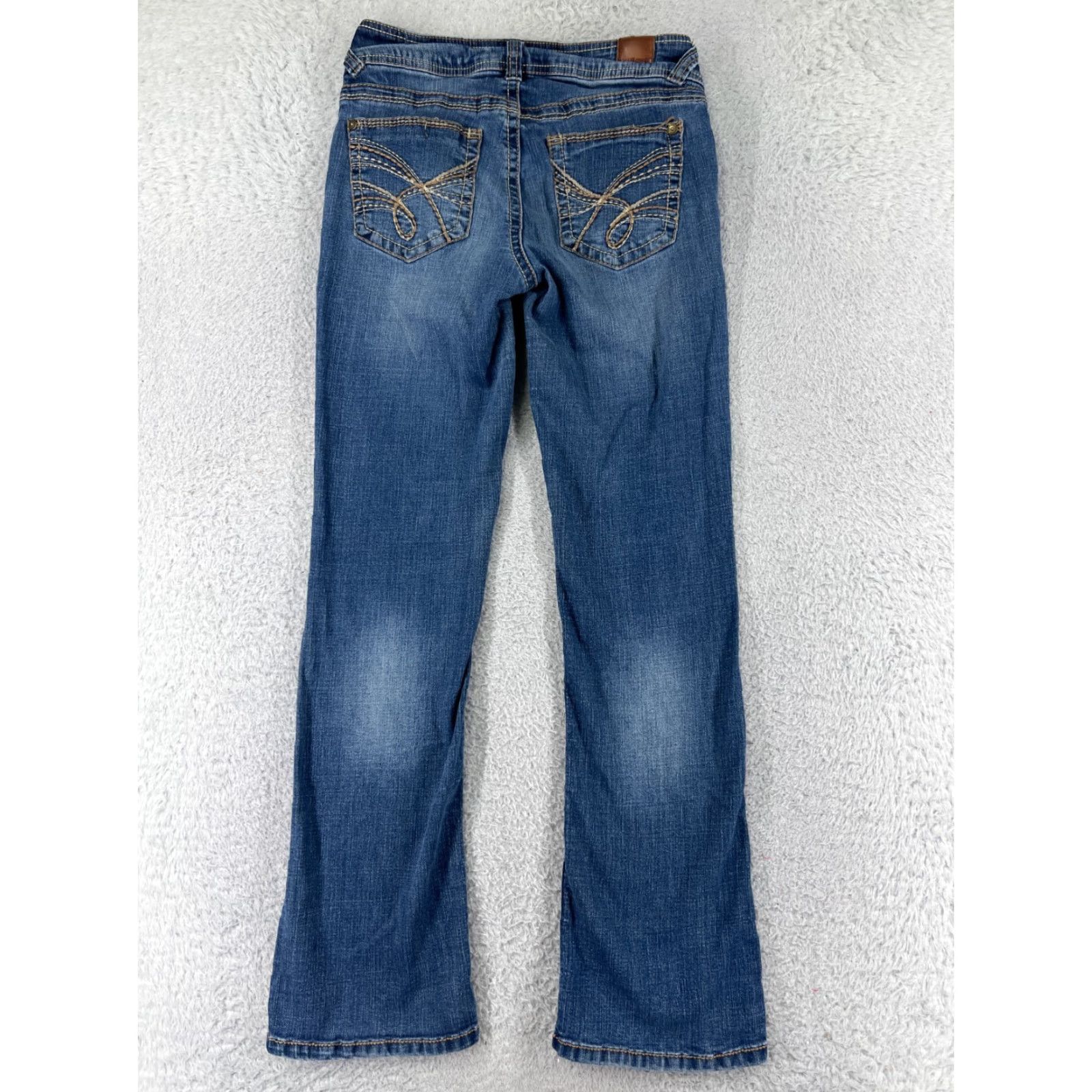Vintage Wallflower Jeans Womens Jeans 3 Blue Denim Straight Low Rise Embroidered Cowboy Southwestern Designer 90s Womens Size 26" / US 2 / IT 38 - 2 Thumbnail