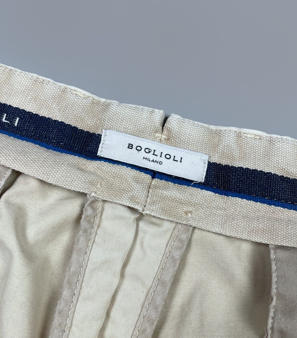 Boglioli Men's BOGLIOLI Milano Flat Front Beige Chino Pants Size 50 Size US 34 / EU 50 - 12 Thumbnail