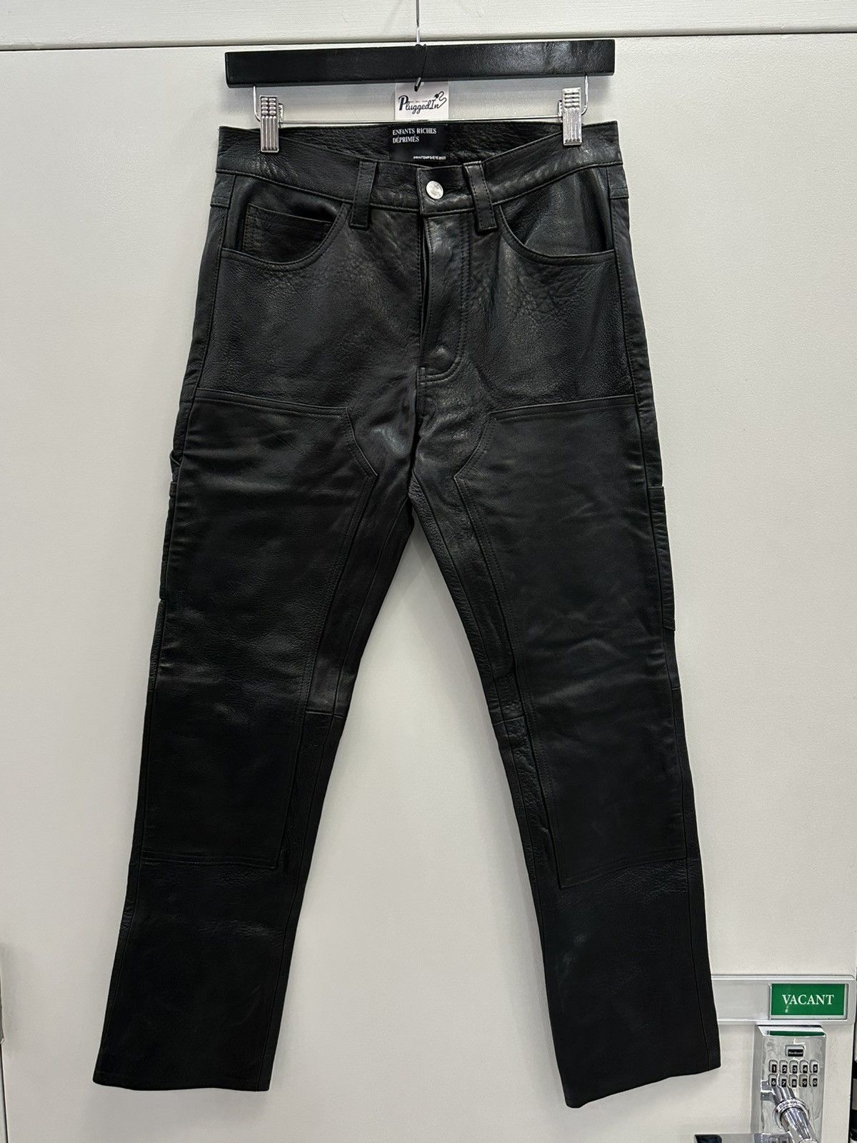 ERD SOFT LEATHER SLIM FIT PANELLED PANTS