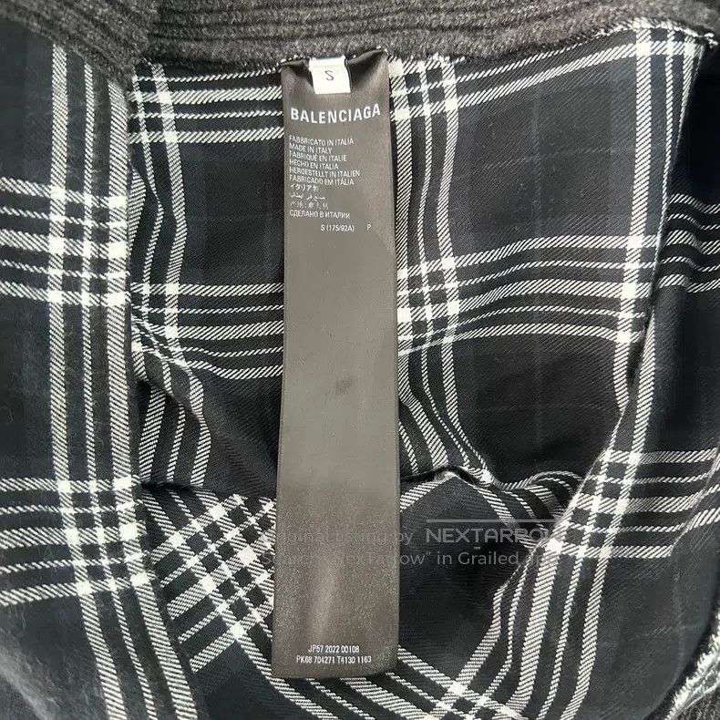 Balenciaga Balenciaga Black and Grey Wheat Embroidered Plaid Patchwor Size US S / EU 44-46 / 1 - 4 Thumbnail