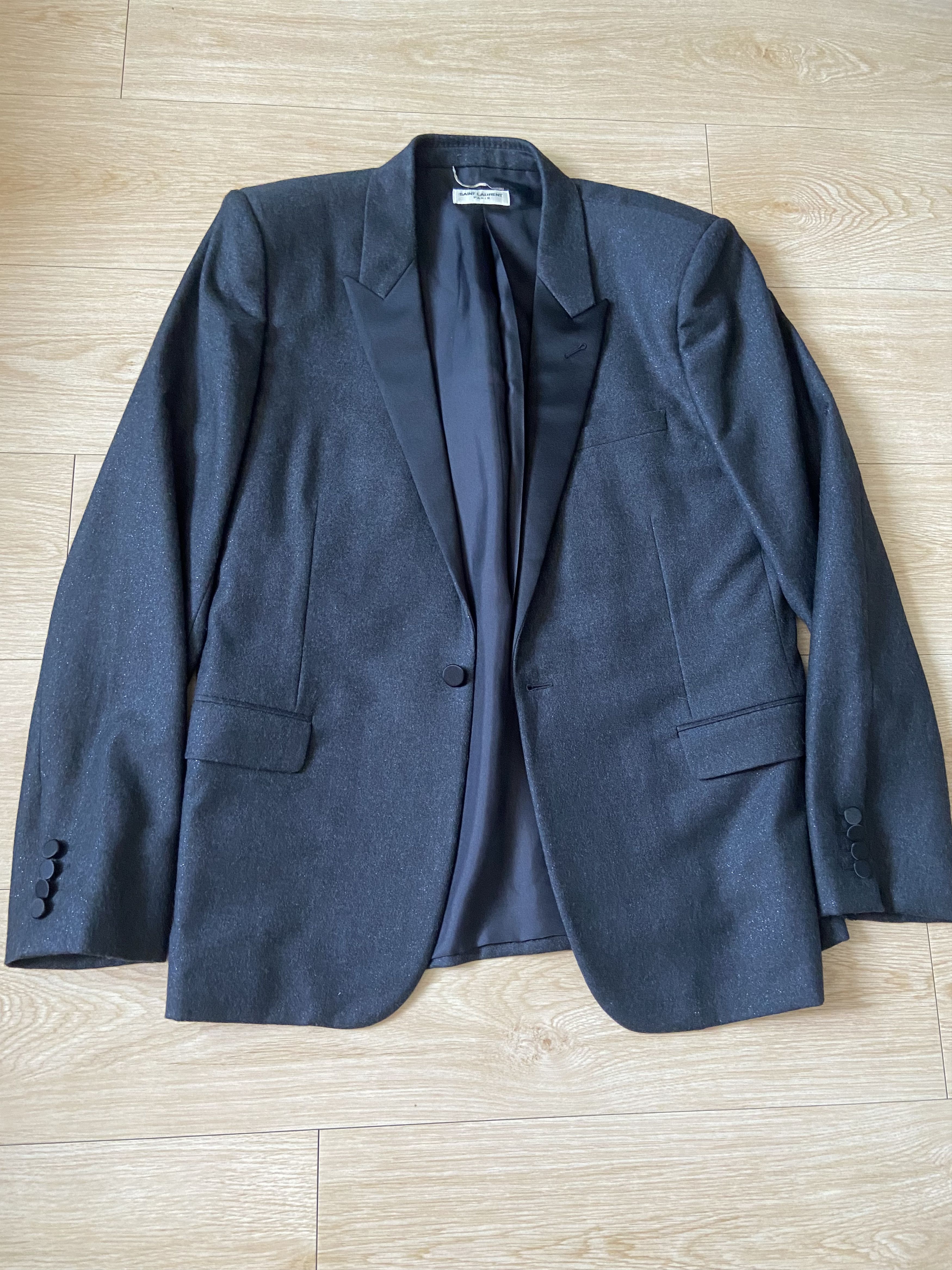 Hedi Slimane × Saint Laurent Paris 56 fw14 ss15 peaked lapel Le Smoking blazer jacket suit Size US M / EU 48-50 / 2 - 1 Thumbnail