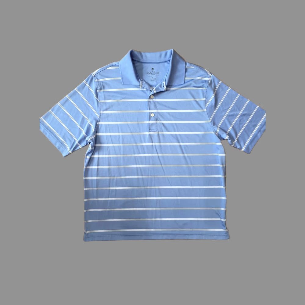 Vintage Palm Beach Golf Polo Shirt Mens Small Performance Light Blue Striped Golfer Polo Shirt Mens Small Performance Light Blue Striped Golfers Size US S / EU 44-46 / 1 - 1 Thumbnail