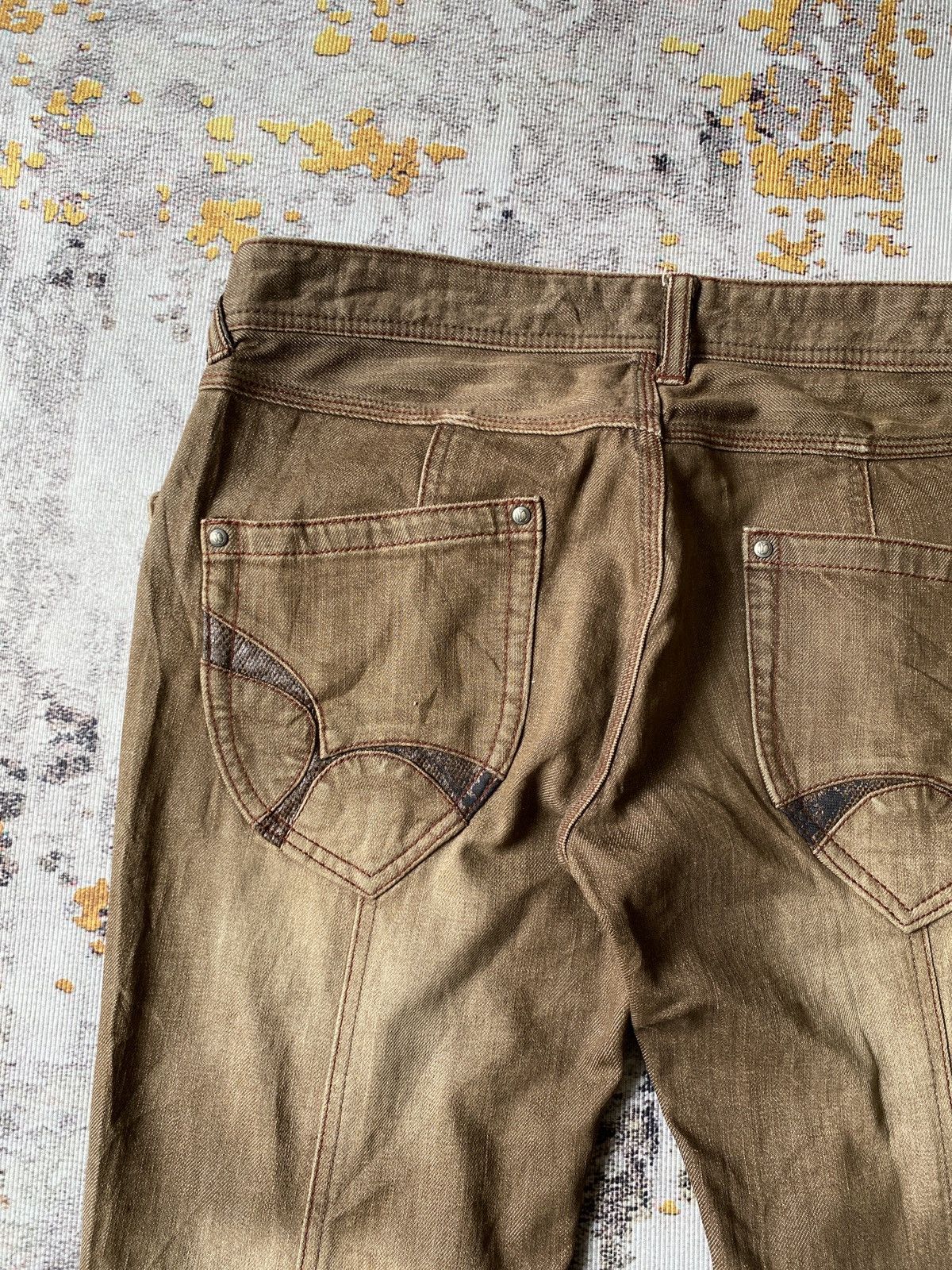 Japanese Brand Nicole Club For Men NCFM Faded Brown Design Denim Size US 32 / EU 48 - 11 Thumbnail