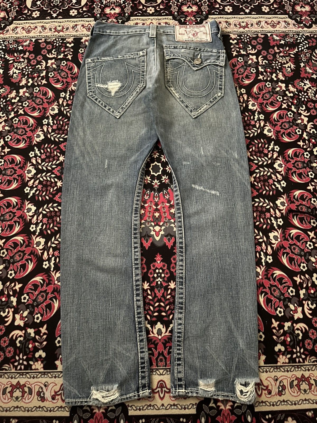 ⚡️Distressed⚡️Vintage True Religion Made in Usa Blue Wash Jean