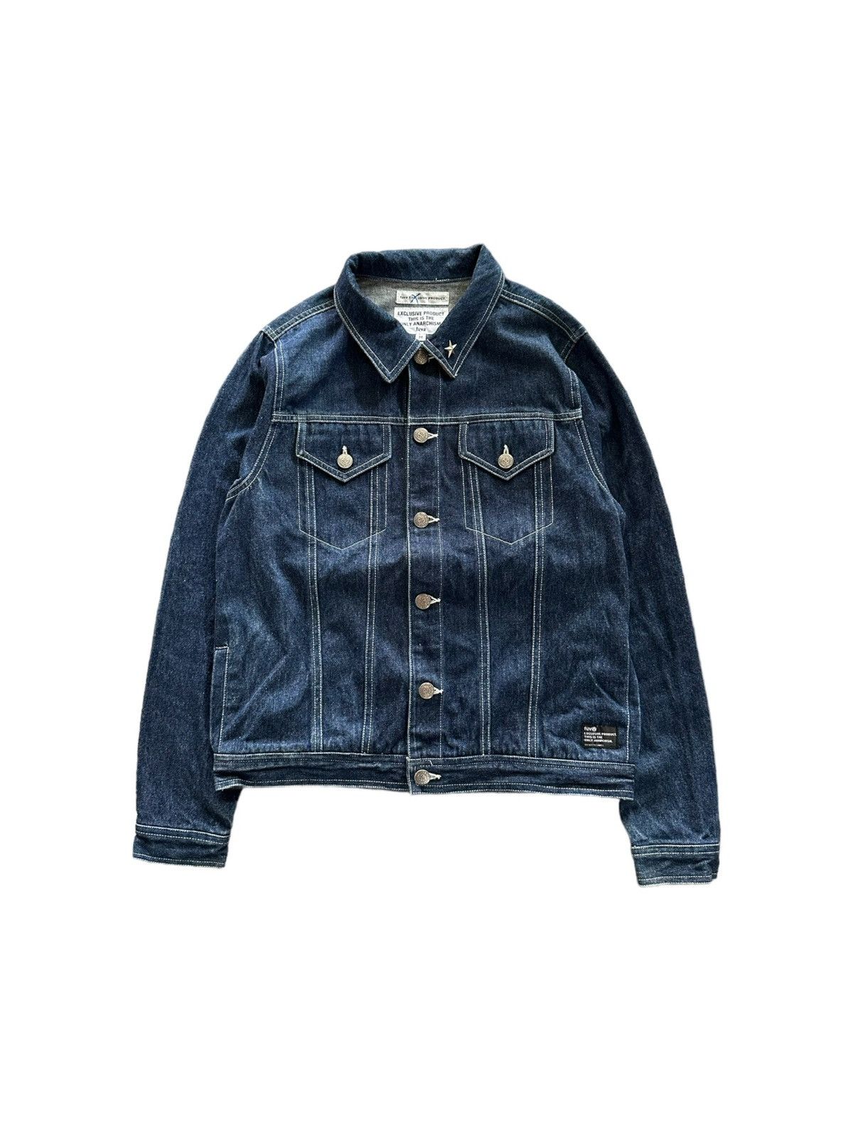 PEEL&LIFT Y2k FUVA Anarchism trucker denim jacket Size US M / EU 48-50 / 2 - 2 Thumbnail