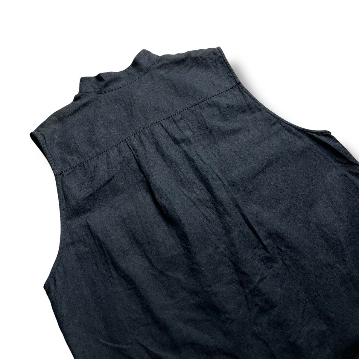 Emporio Armani EMPORIO ARMANI BUTTON UP LINEN SLEEVELESS SHIRT Size US L / EU 52-54 / 3 - 7 Thumbnail