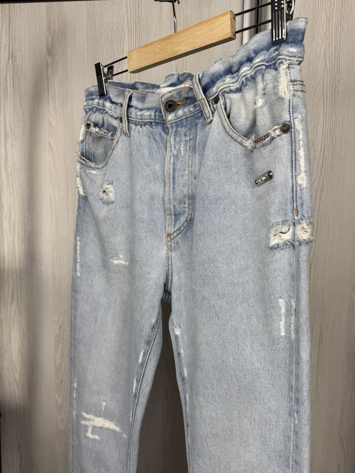 Off-White Off-White light blue distressed denim womens jeans Size 28" / US 6 / IT 42 - 4 Thumbnail